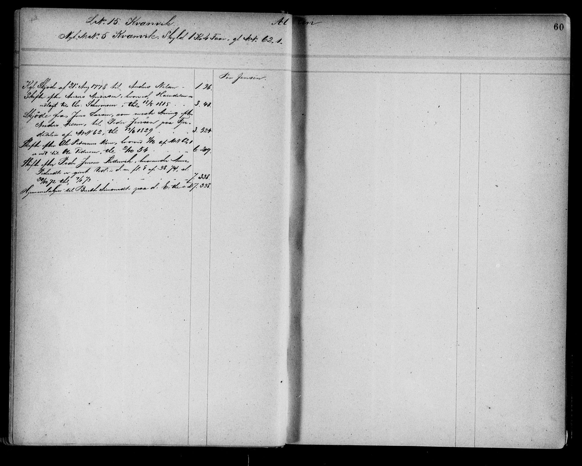 Alta fogderi/sorenskriveri, AV/SATØ-SATØ-5/1/K/Kb/Kba/L0006pantereg: Panteregister nr. 6, 1776, s. 60