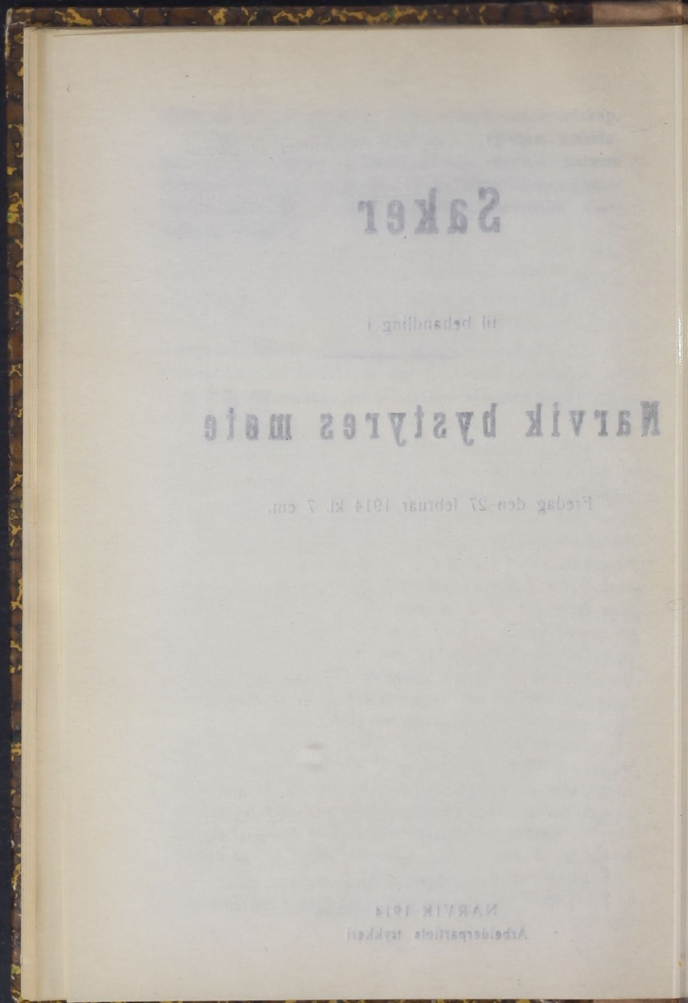 Narvik kommune. Formannskap , AIN/K-18050.150/A/Ab/L0004: Møtebok, 1914