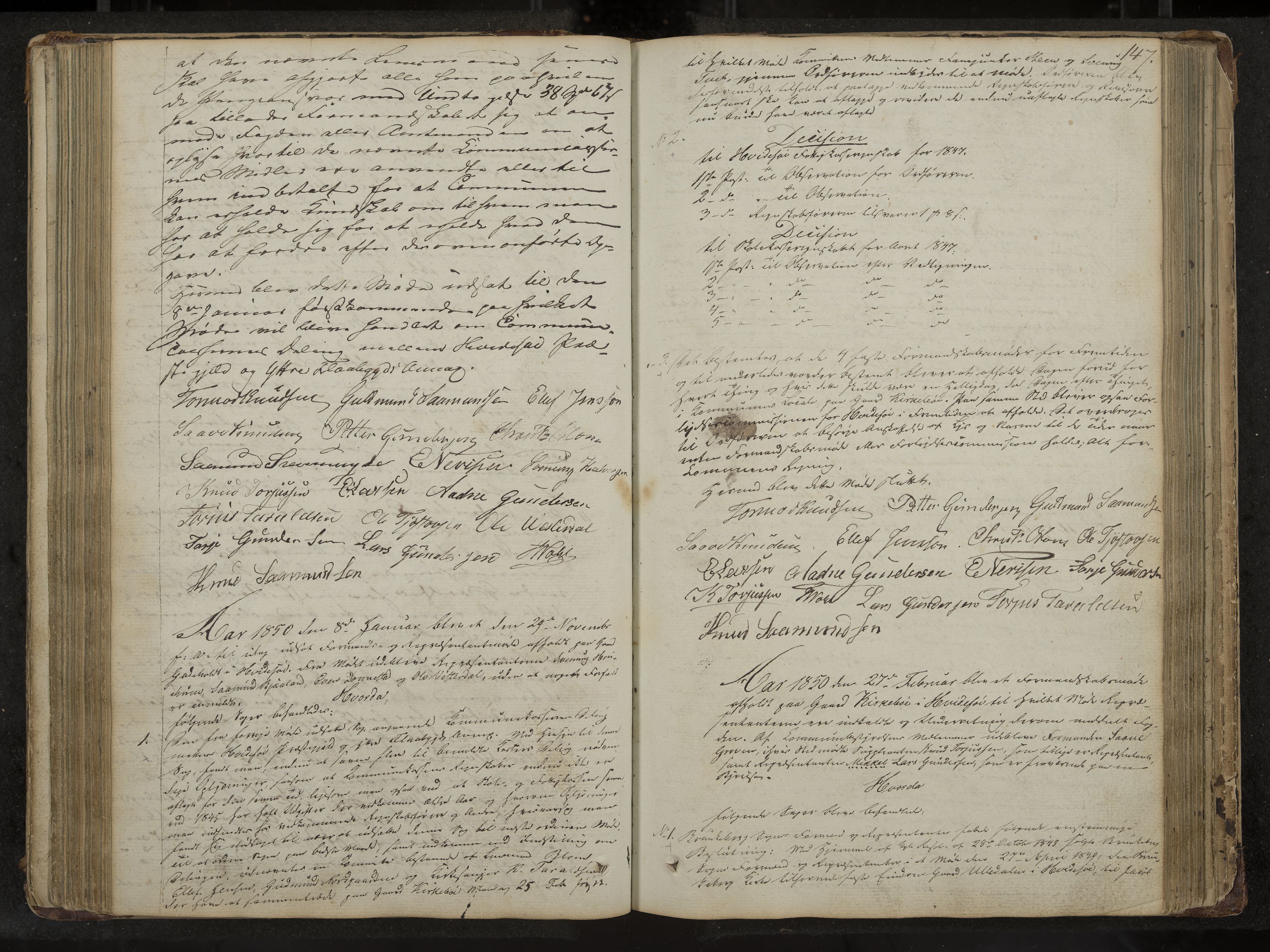 Kviteseid formannskap og sentraladministrasjon, IKAK/0829021/A/Aa/L0001: Møtebok med register, 1837-1866, s. 147