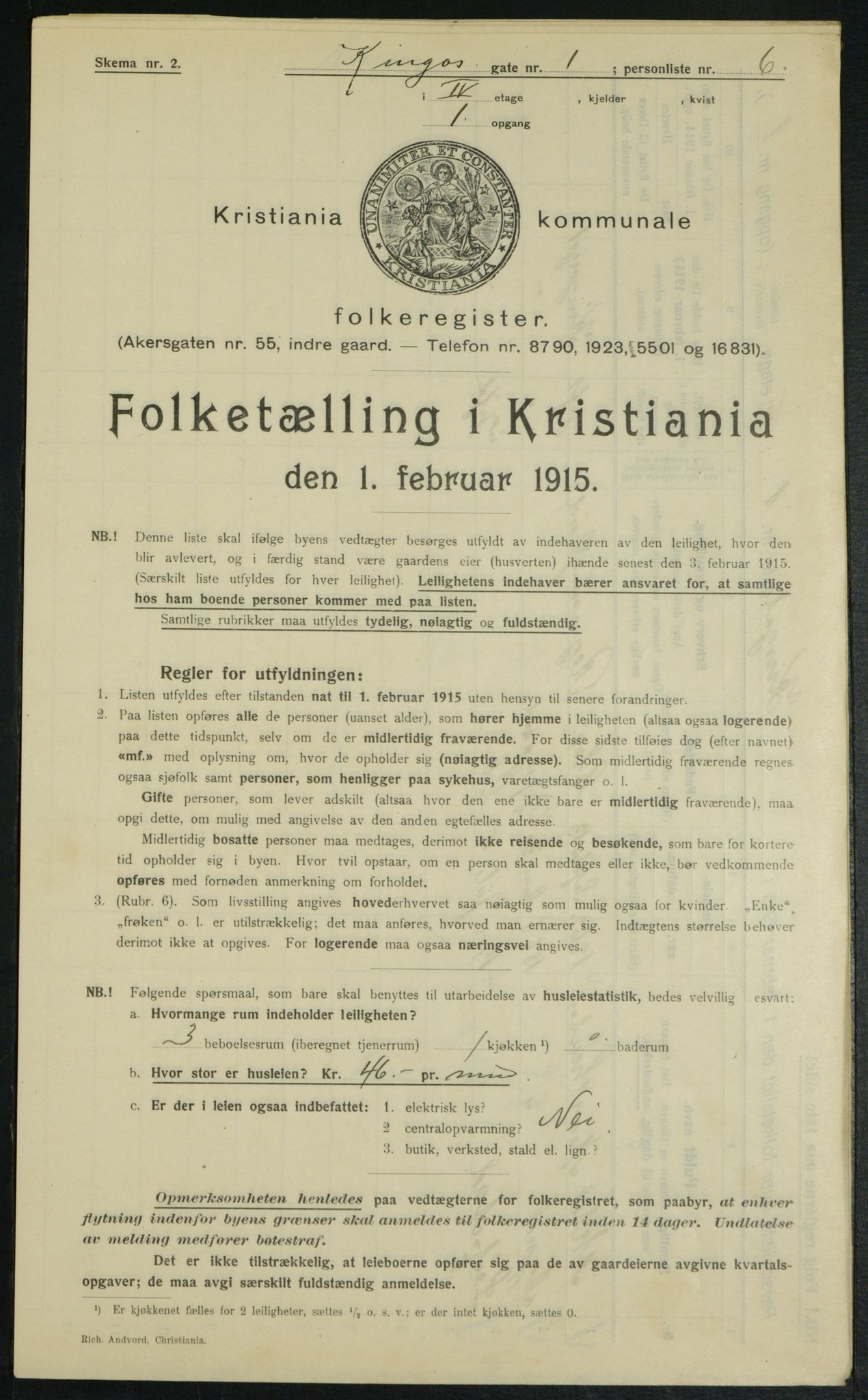 OBA, Kommunal folketelling 1.2.1915 for Kristiania, 1915, s. 49088