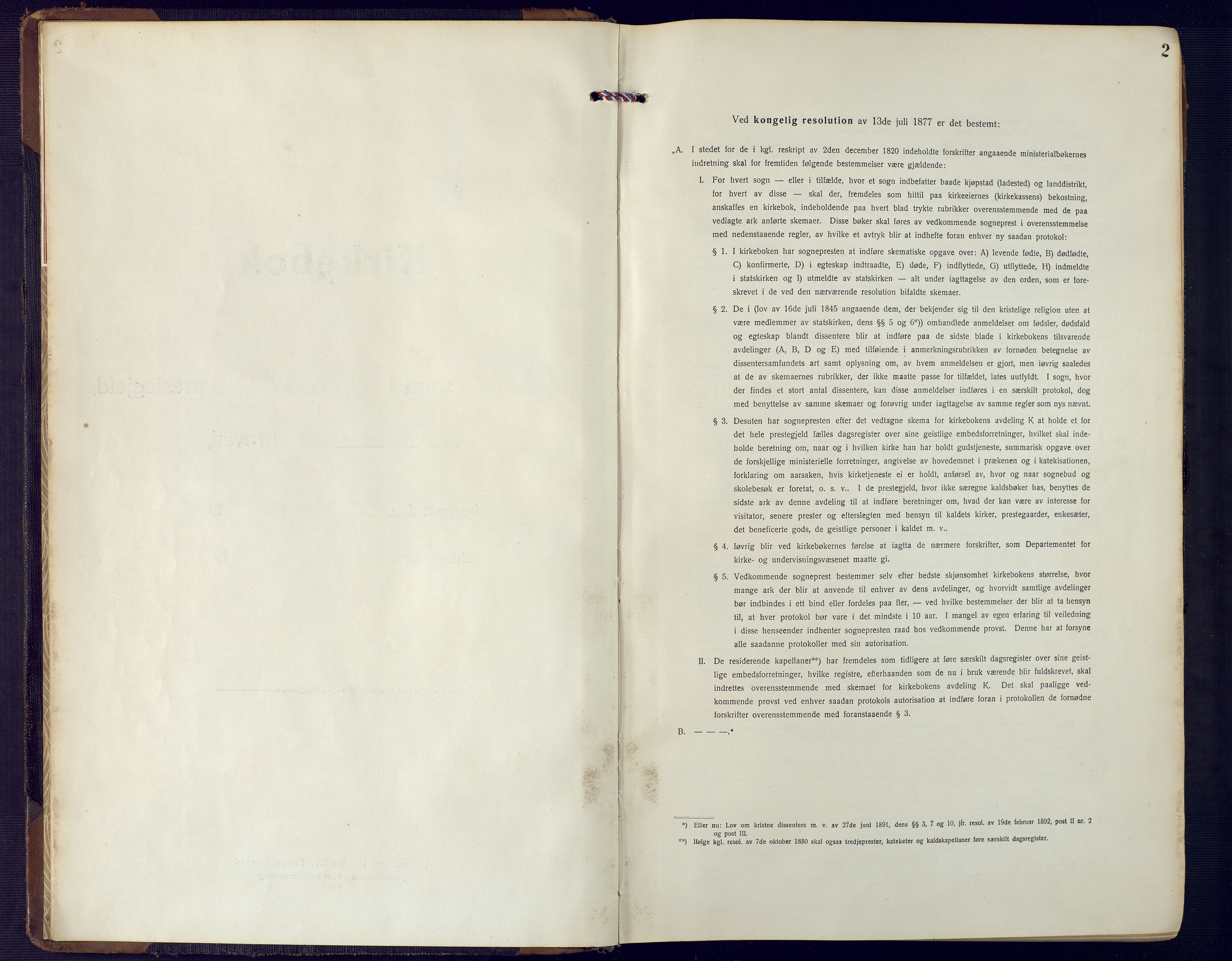 Åseral sokneprestkontor, SAK/1111-0051/F/Fb/L0004: Klokkerbok nr. B 4, 1920-1946, s. 2