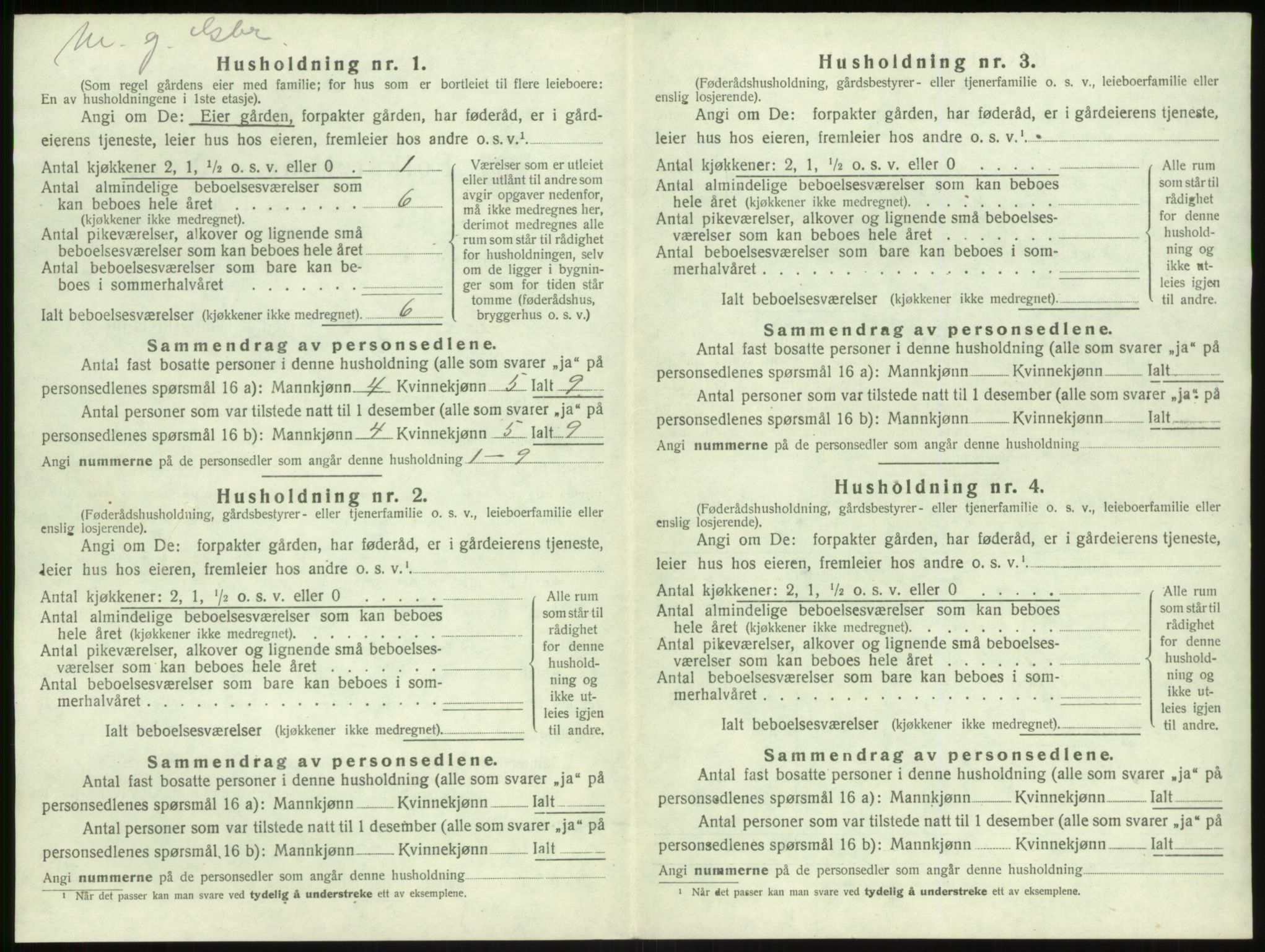 SAB, Folketelling 1920 for 1413 Hyllestad herred, 1920, s. 465