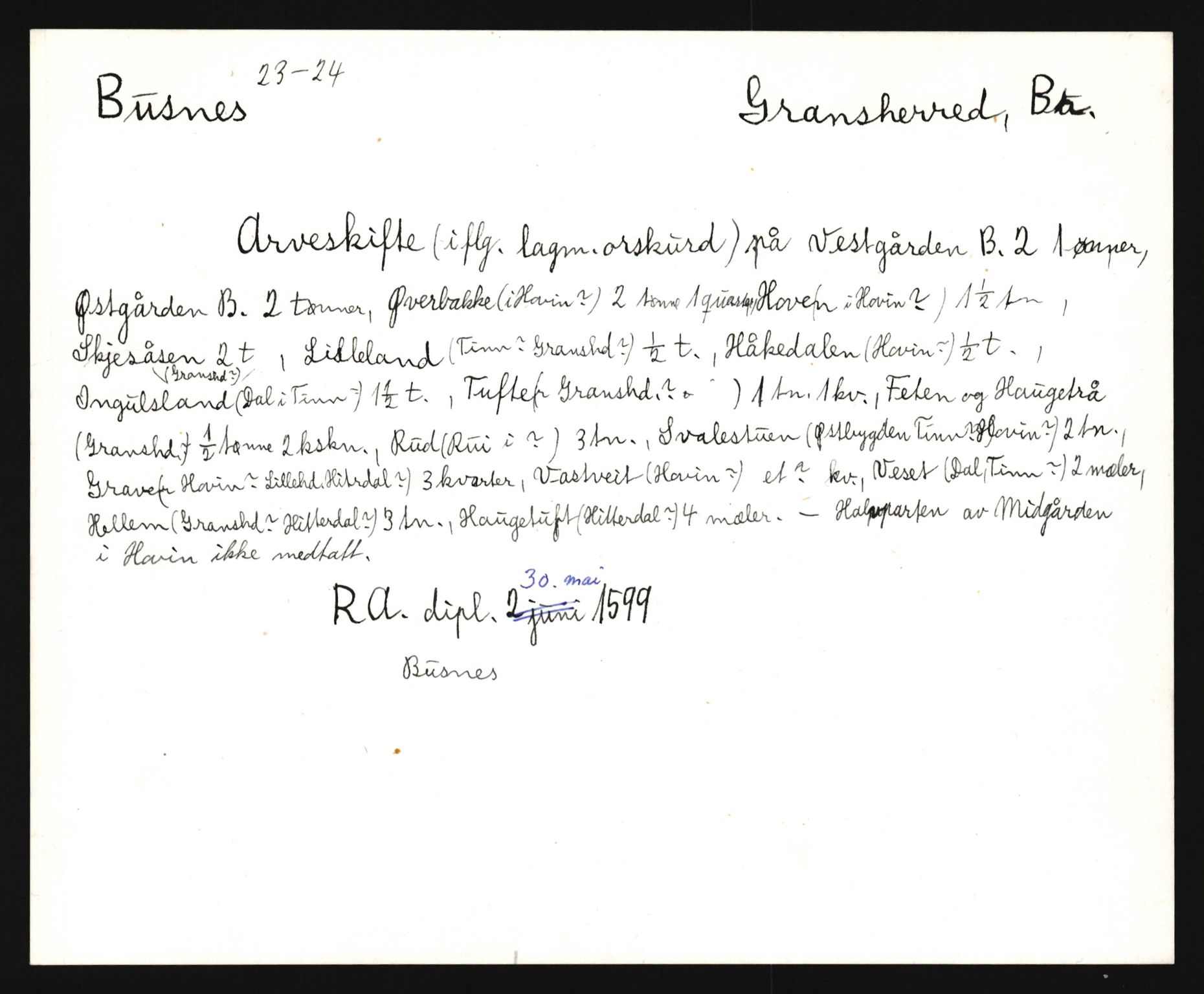 Riksarkivets diplomsamling, AV/RA-EA-5965/F35/F35e/L0021: Registreringssedler Telemark 2, 1400-1700, s. 383