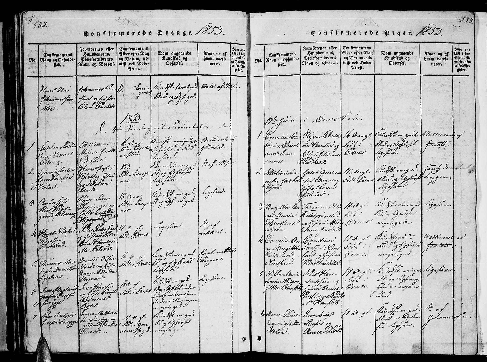 Ministerialprotokoller, klokkerbøker og fødselsregistre - Nordland, AV/SAT-A-1459/893/L1346: Klokkerbok nr. 893C01, 1820-1858, s. 532-533