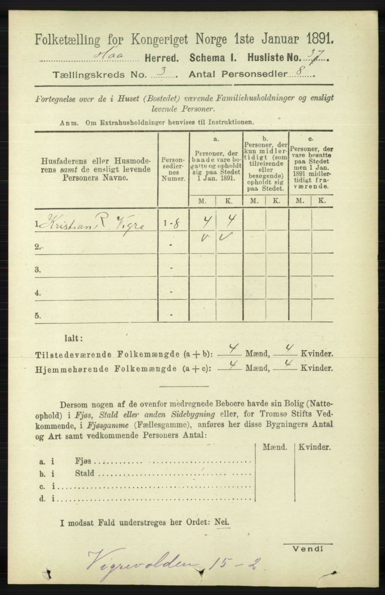 RA, Folketelling 1891 for 1119 Hå herred, 1891, s. 690