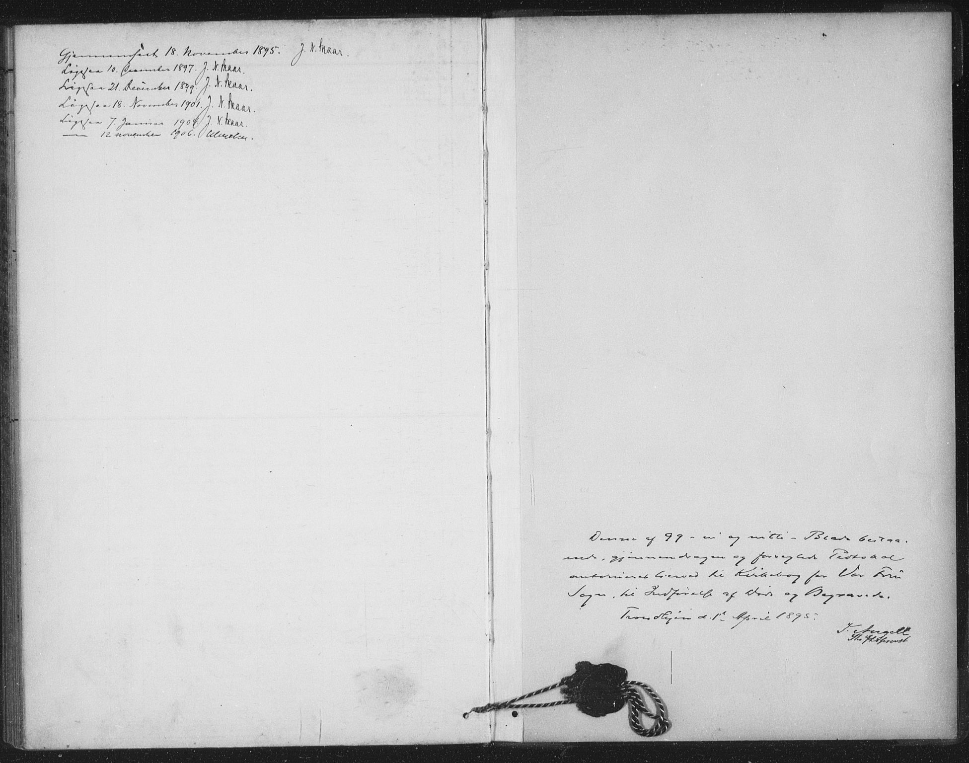 Ministerialprotokoller, klokkerbøker og fødselsregistre - Sør-Trøndelag, AV/SAT-A-1456/602/L0123: Ministerialbok nr. 602A21, 1895-1910