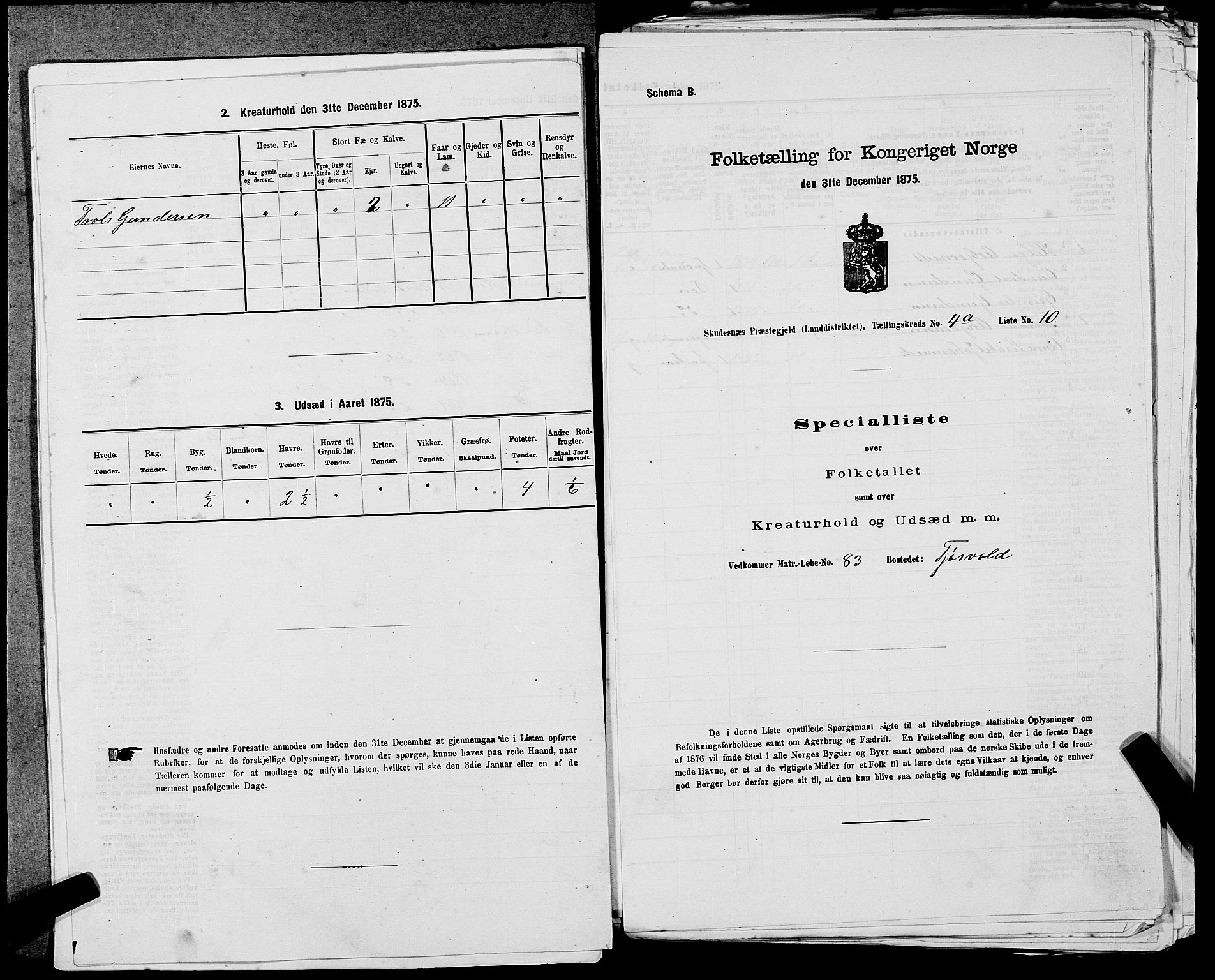 SAST, Folketelling 1875 for 1150L Skudenes prestegjeld, Falnes sokn, Åkra sokn og Ferkingstad sokn, 1875, s. 376