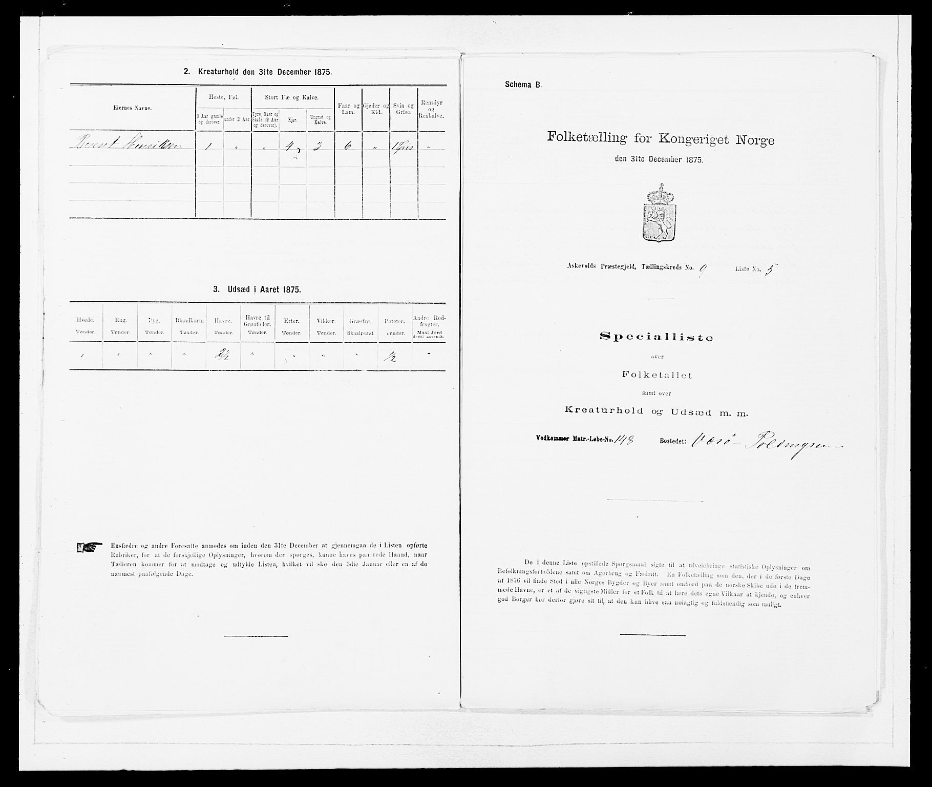 SAB, Folketelling 1875 for 1428P Askvoll prestegjeld, 1875, s. 815