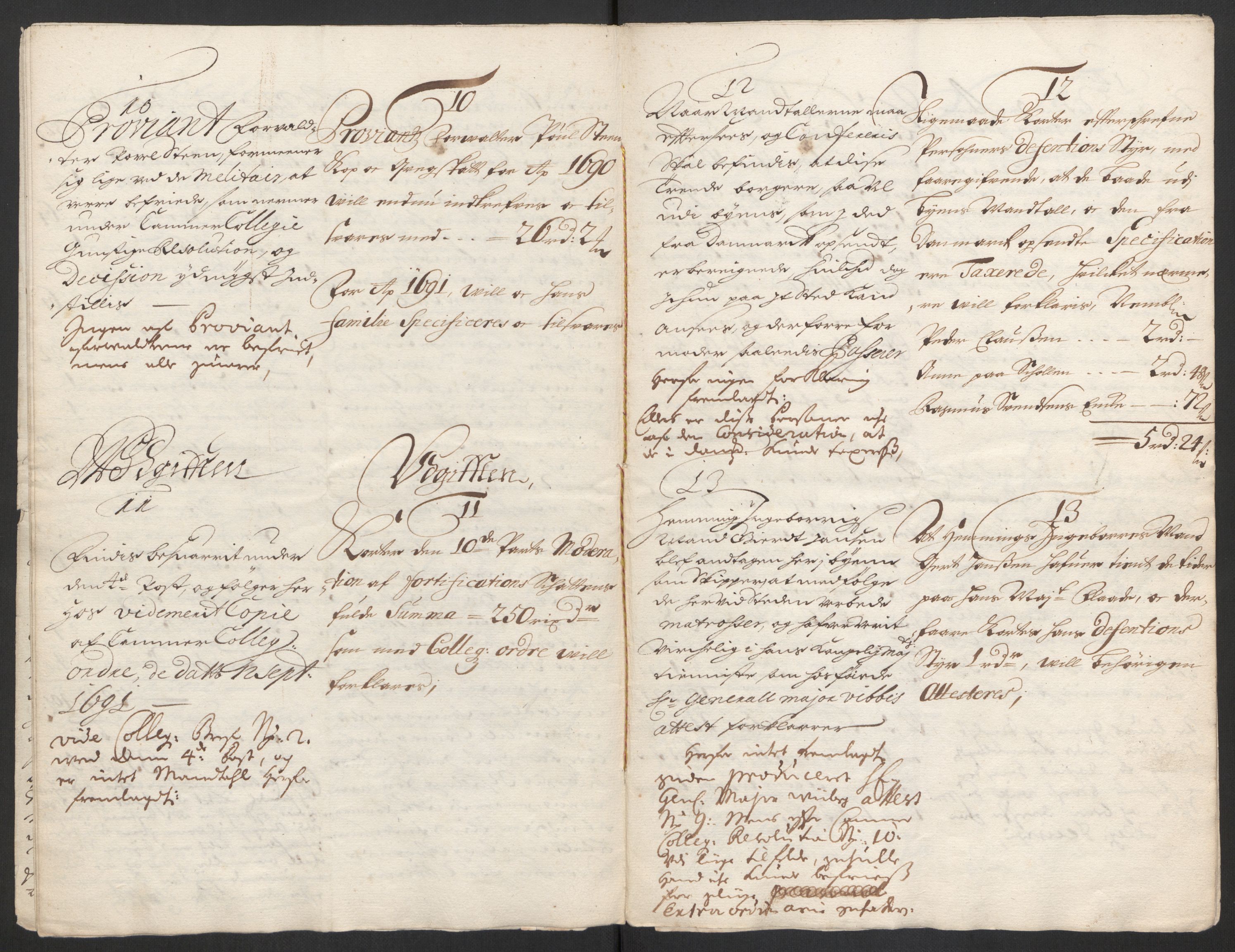 Rentekammeret inntil 1814, Reviderte regnskaper, Byregnskaper, AV/RA-EA-4066/R/Rs/L0505: [S2] Kontribusjonsregnskap, 1686-1691, s. 942