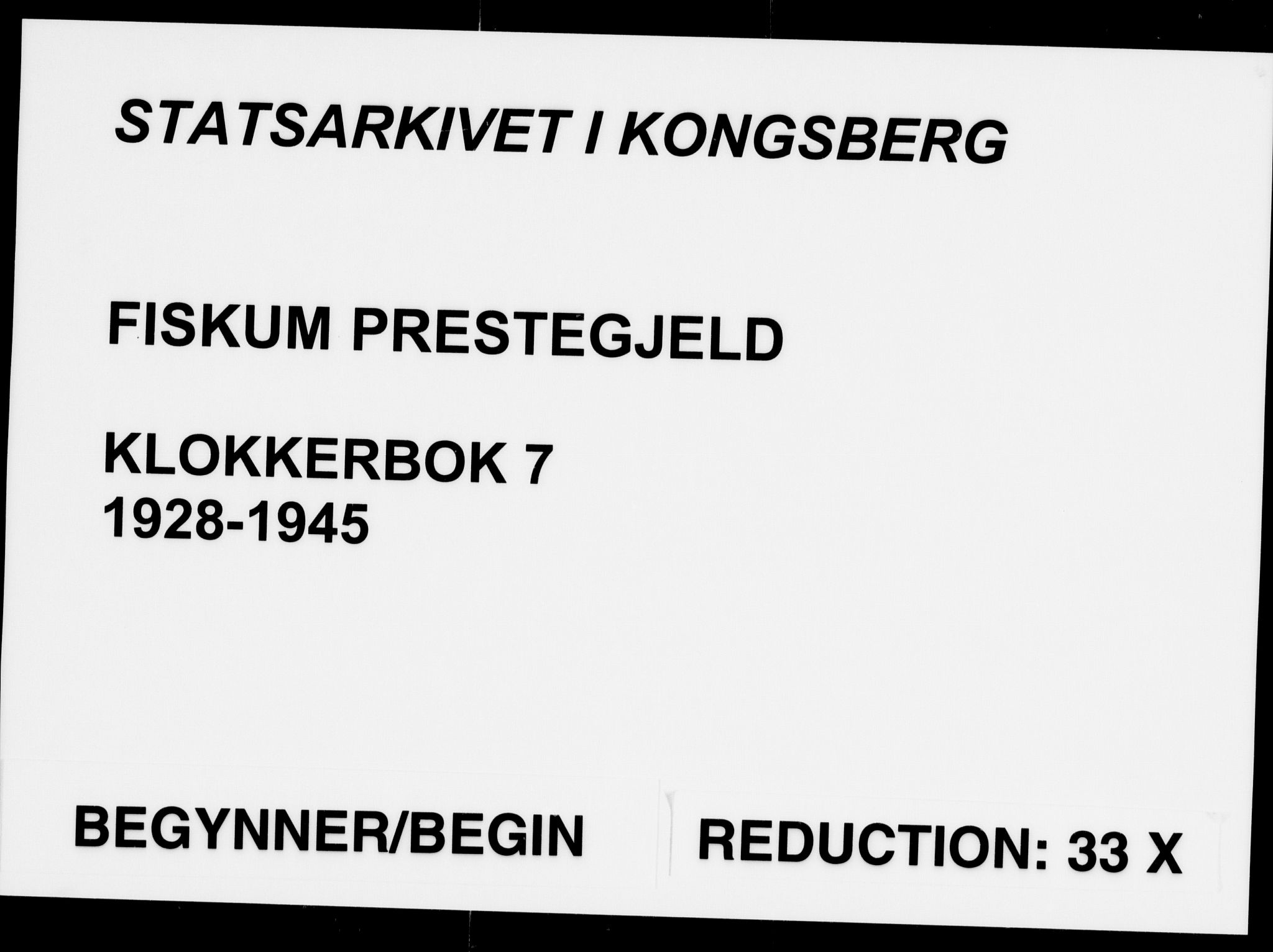 Fiskum kirkebøker, AV/SAKO-A-15/G/Ga/L0007: Klokkerbok nr. 7, 1928-1945
