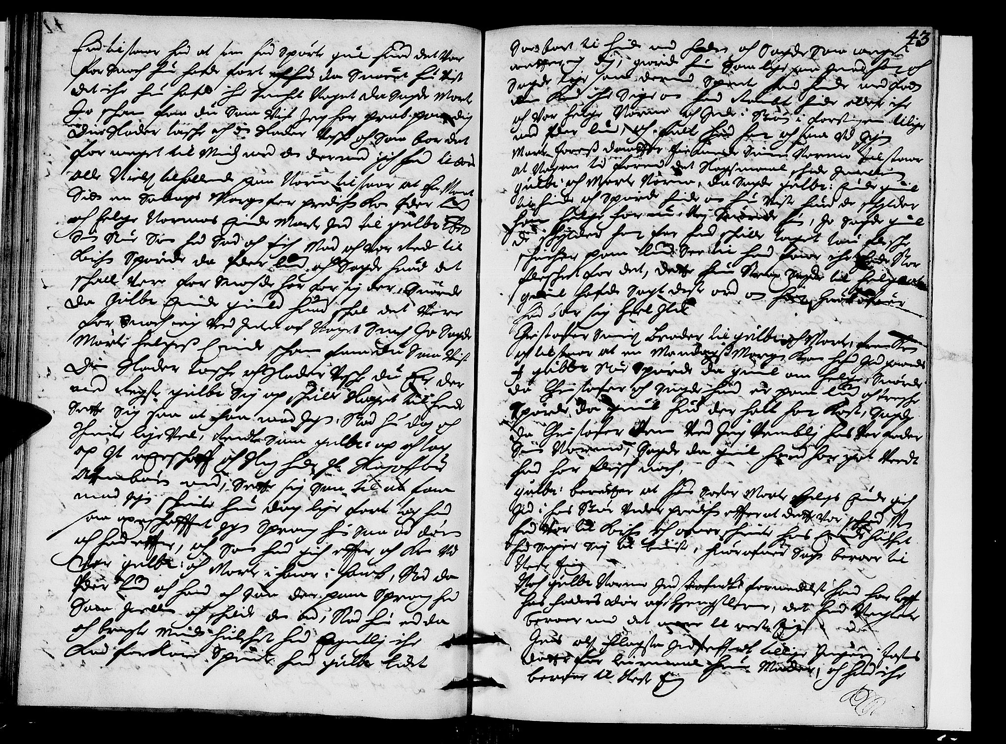 Hedemarken sorenskriveri, AV/SAH-TING-034/G/Gb/L0009: Tingbok, 1673-1674, s. 42b-43a