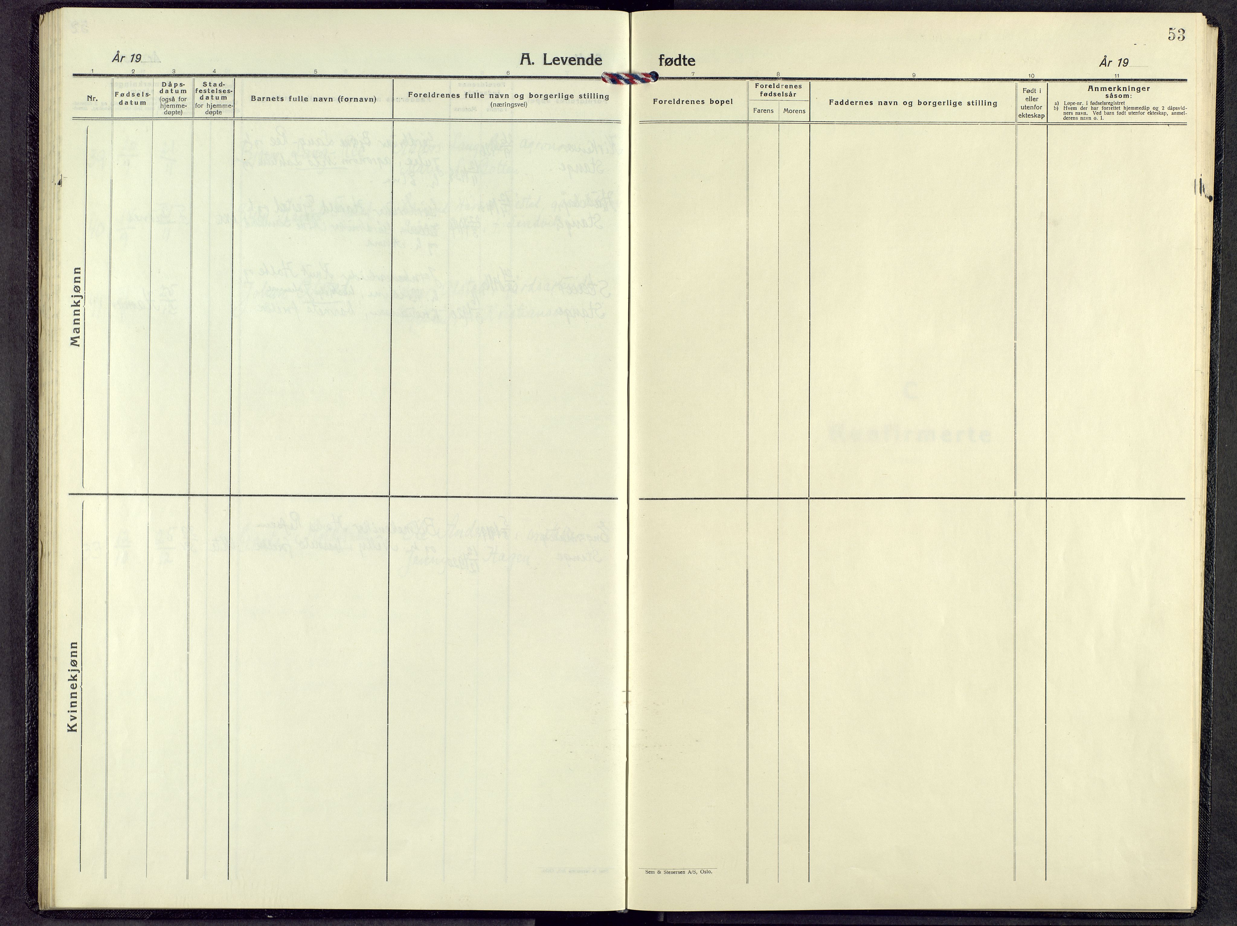 Stange prestekontor, SAH/PREST-002/L/L0022: Klokkerbok nr. 22, 1948-1954, s. 53