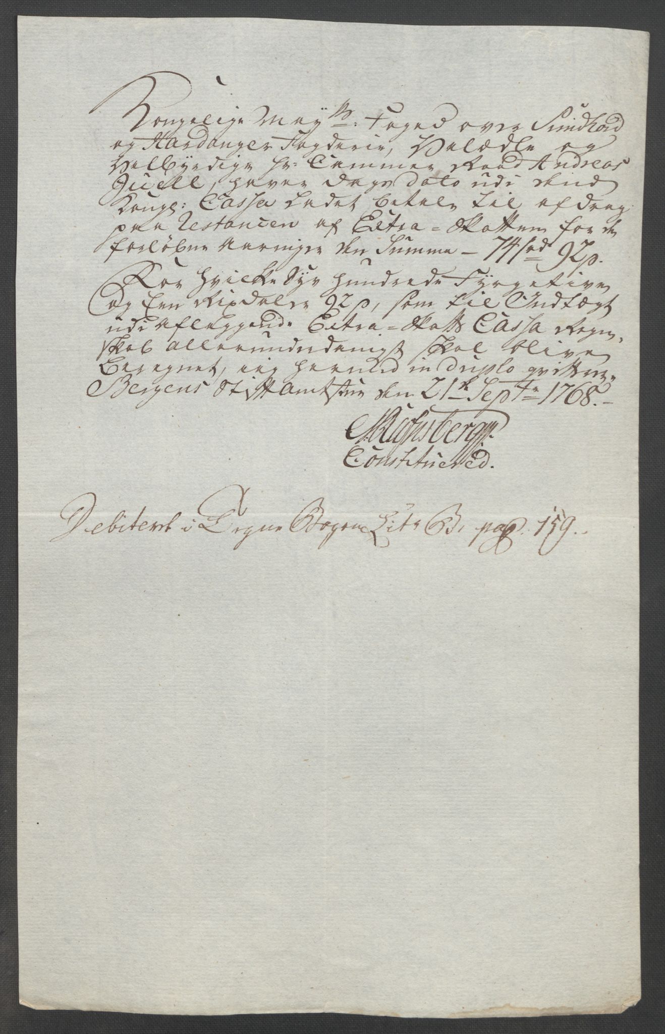 Rentekammeret inntil 1814, Reviderte regnskaper, Fogderegnskap, RA/EA-4092/R48/L3136: Ekstraskatten Sunnhordland og Hardanger, 1762-1772, s. 105