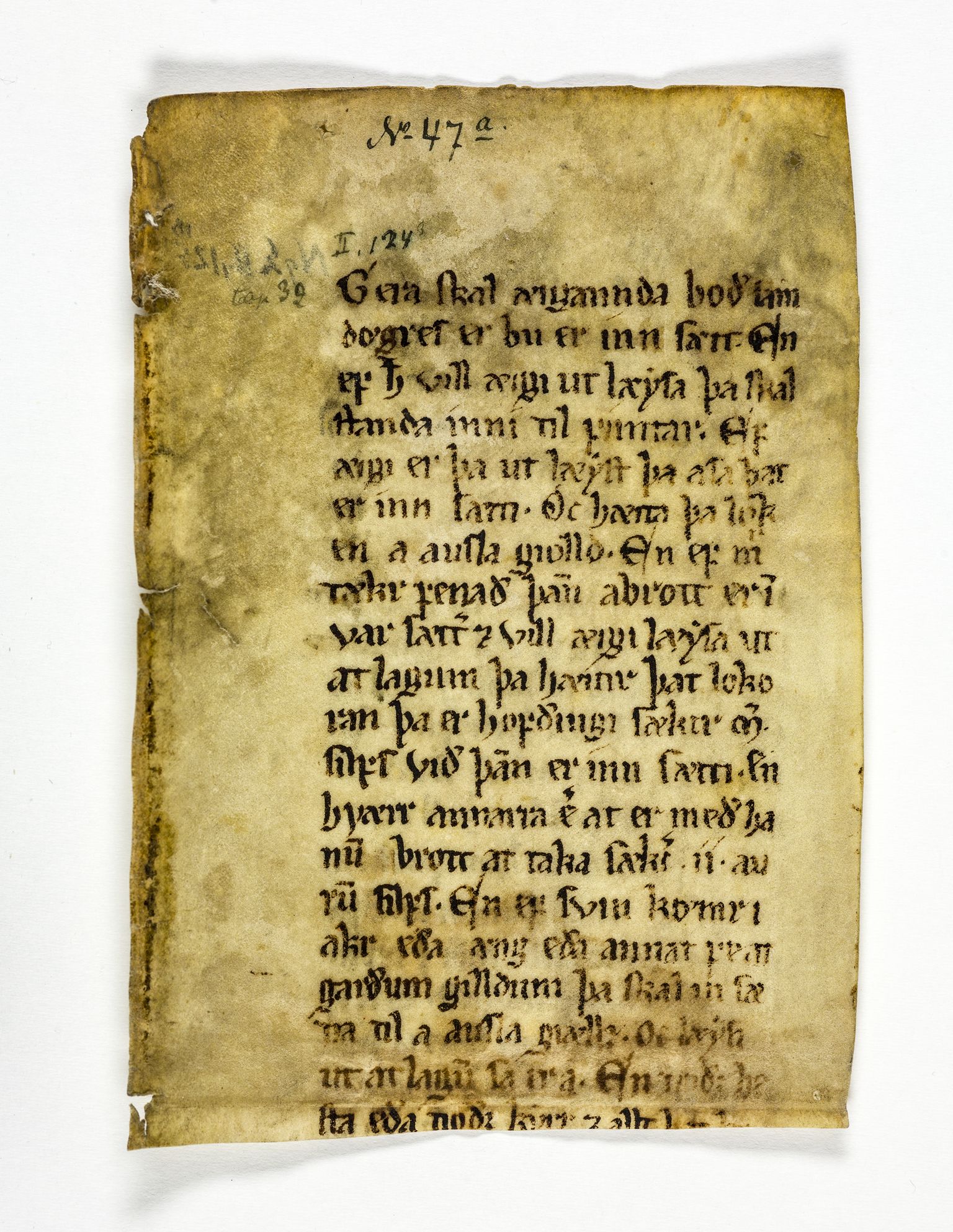 Riksarkivets diplomsamling, RA/EA-5965/F26/L0004: Norrøne membranfragmenter bestand 31-50, 1100-1536, s. 157