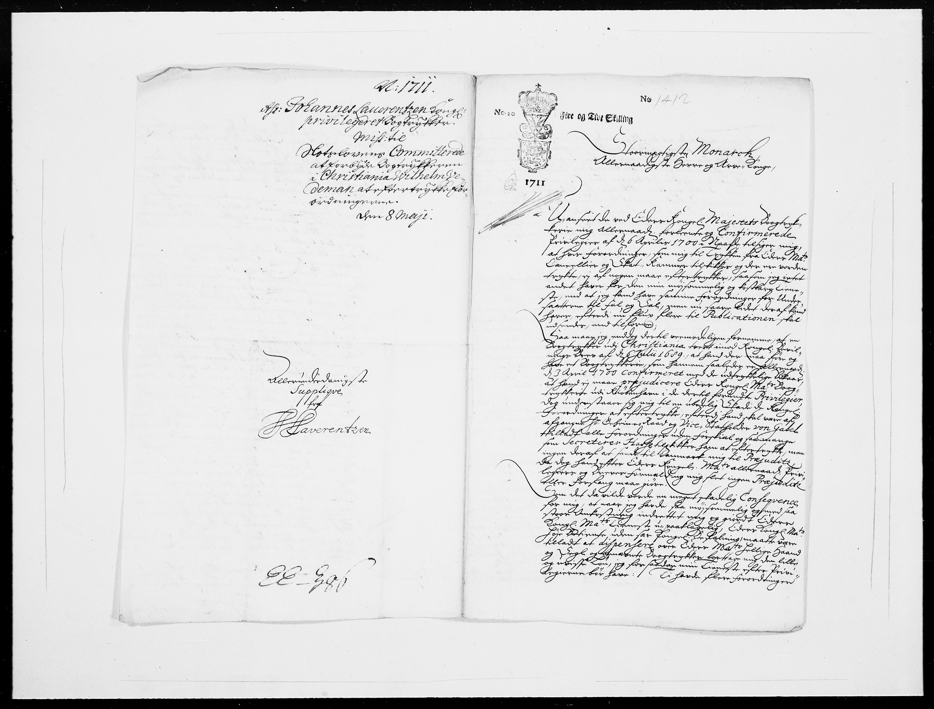 Danske Kanselli 1572-1799, AV/RA-EA-3023/F/Fc/Fcc/Fcca/L0070: Norske innlegg 1572-1799, 1711, s. 270