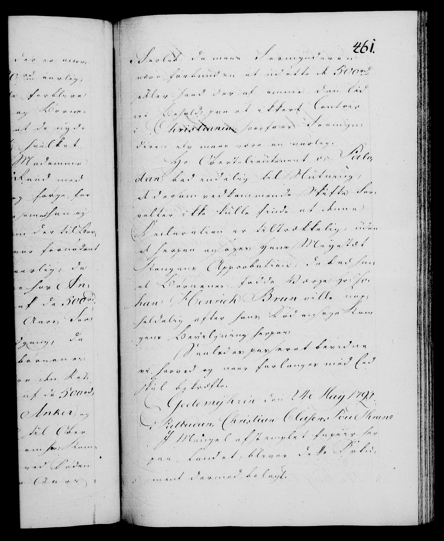 Danske Kanselli 1572-1799, AV/RA-EA-3023/F/Fc/Fca/Fcaa/L0057: Norske registre, 1797, s. 461a