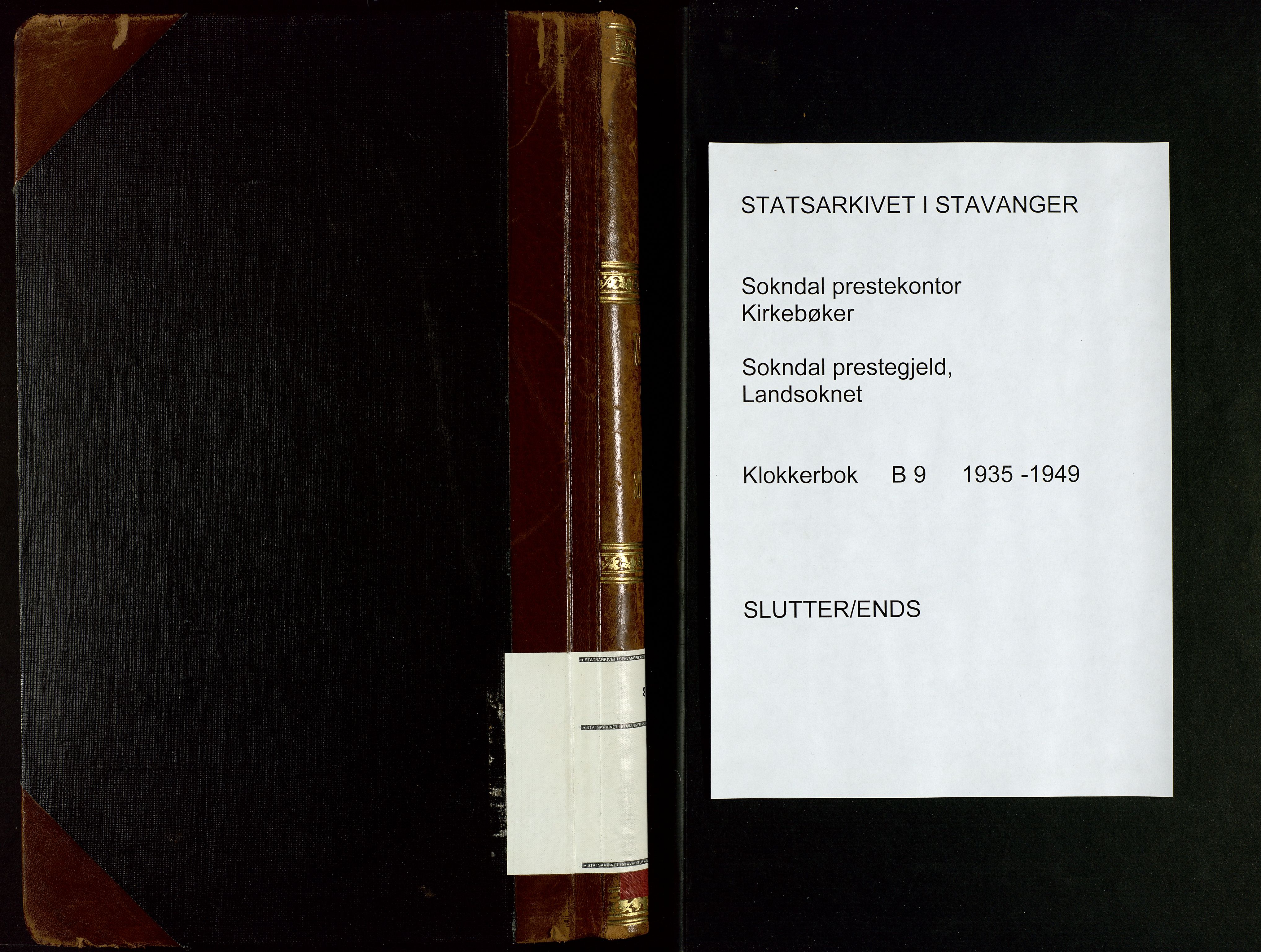 Sokndal sokneprestkontor, SAST/A-101808: Klokkerbok nr. B 9, 1935-1949