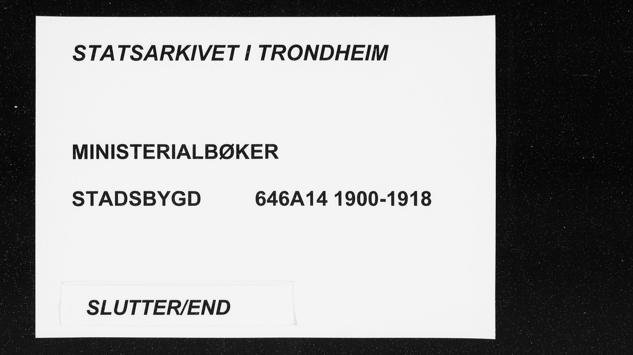 Ministerialprotokoller, klokkerbøker og fødselsregistre - Sør-Trøndelag, AV/SAT-A-1456/646/L0616: Ministerialbok nr. 646A14, 1900-1918