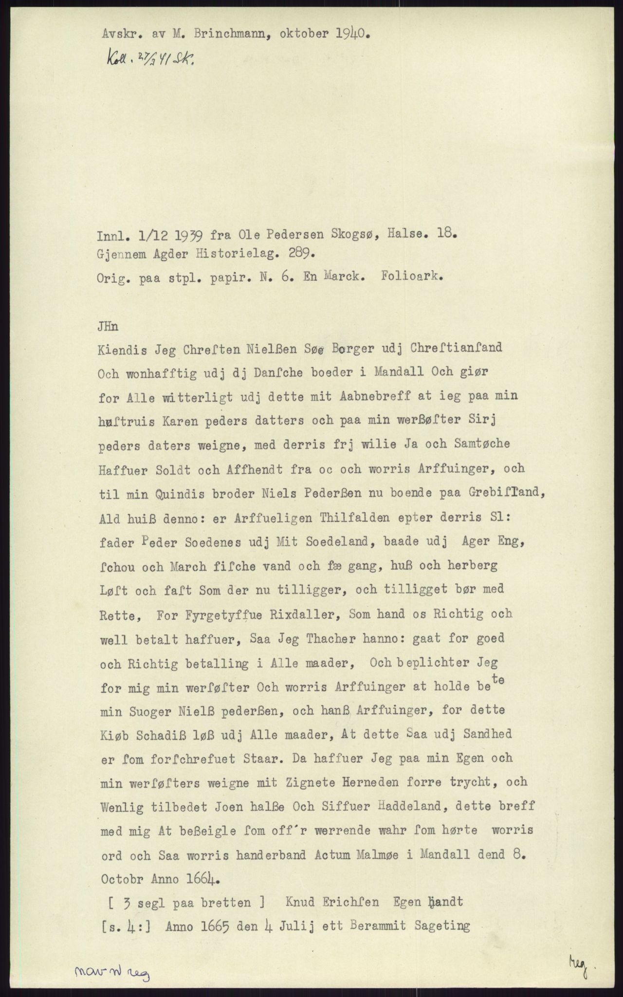 Samlinger til kildeutgivelse, Diplomavskriftsamlingen, AV/RA-EA-4053/H/Ha, s. 2883
