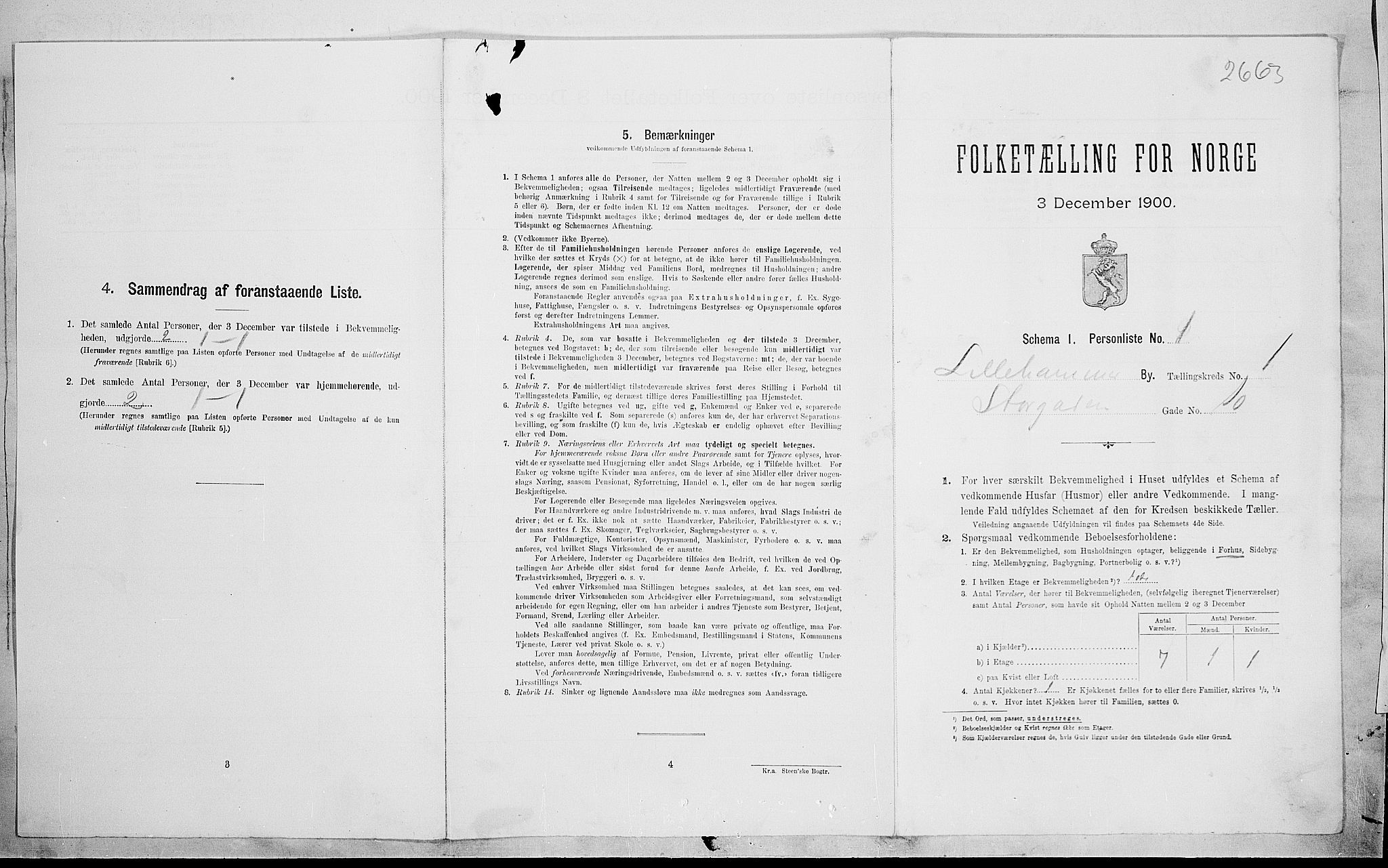 SAH, Folketelling 1900 for 0501 Lillehammer kjøpstad, 1900, s. 668
