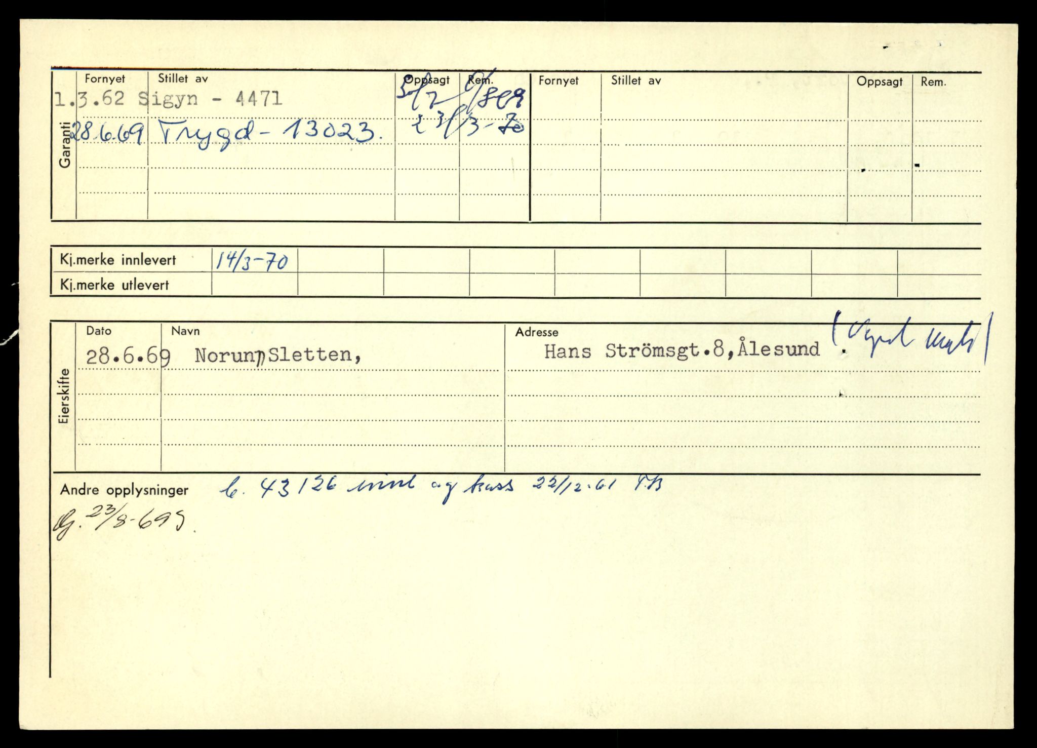 Møre og Romsdal vegkontor - Ålesund trafikkstasjon, AV/SAT-A-4099/F/Fe/L0045: Registreringskort for kjøretøy T 14320 - T 14444, 1927-1998, s. 492