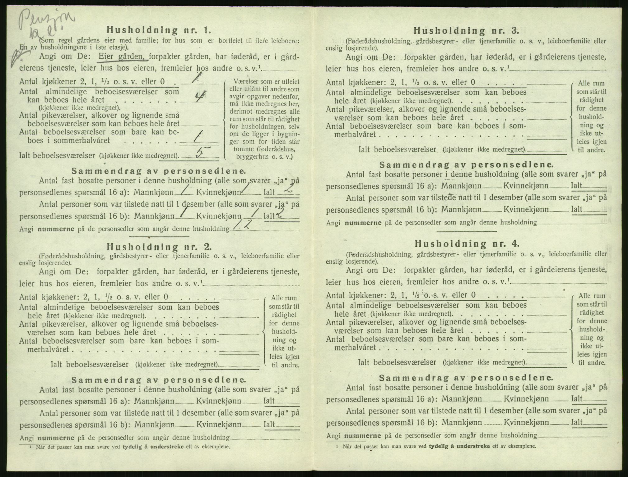 SAT, Folketelling 1920 for 1519 Volda herred, 1920, s. 1809