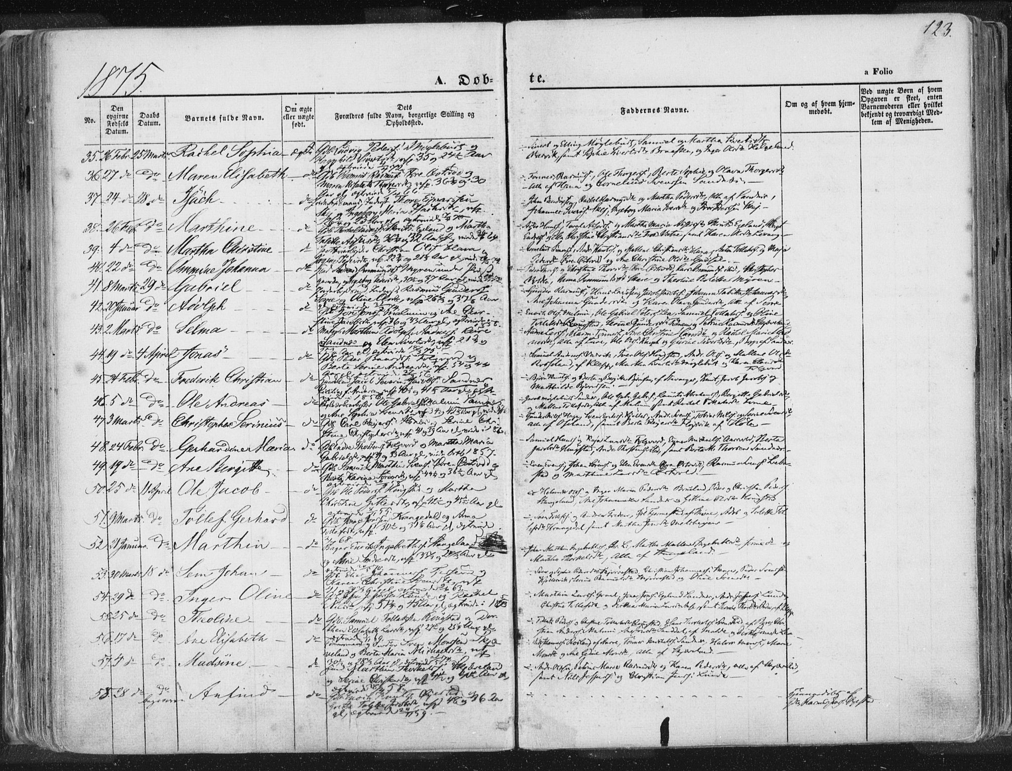 Høyland sokneprestkontor, AV/SAST-A-101799/001/30BA/L0010: Ministerialbok nr. A 9.1, 1857-1877, s. 123