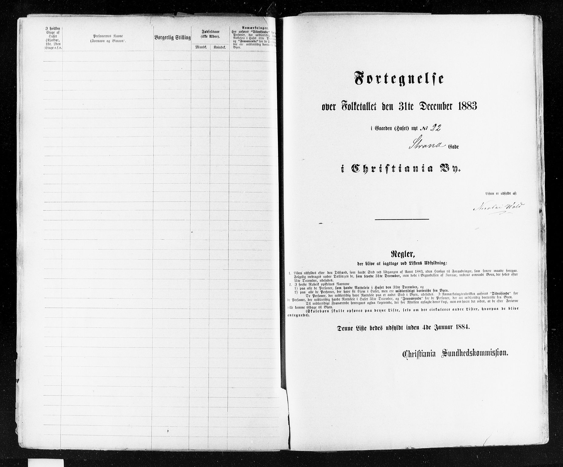 OBA, Kommunal folketelling 31.12.1883 for Kristiania kjøpstad, 1883, s. 4395