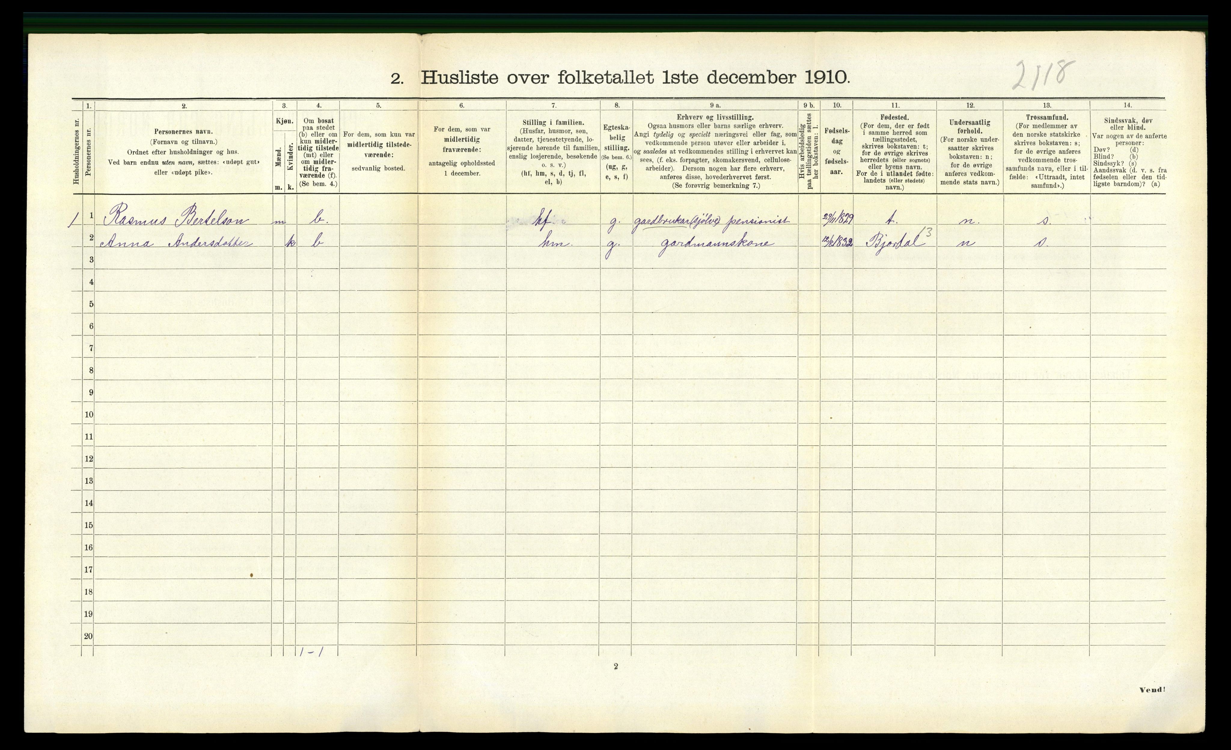 RA, Folketelling 1910 for 1415 Lavik herred, 1910, s. 258