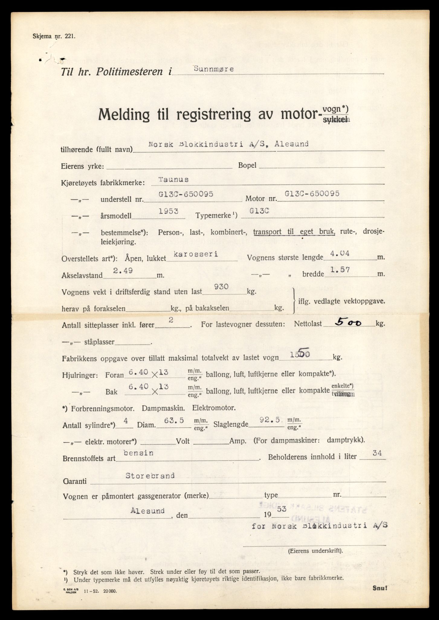 Møre og Romsdal vegkontor - Ålesund trafikkstasjon, AV/SAT-A-4099/F/Fe/L0034: Registreringskort for kjøretøy T 12500 - T 12652, 1927-1998, s. 732