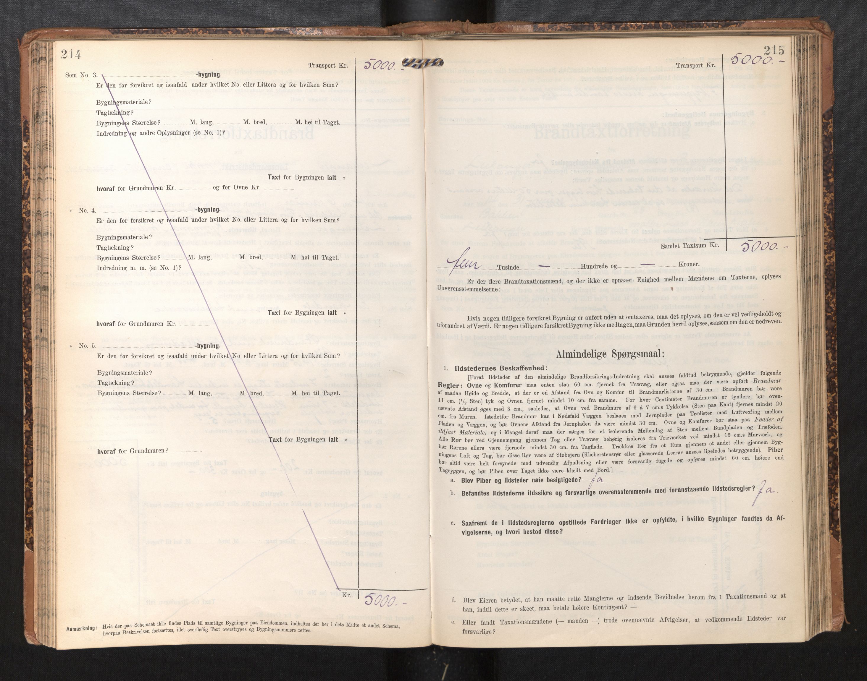 Lensmannen i Leikanger, SAB/A-29201/0012/L0005: Branntakstprotokoll, skjematakst, 1907-1917, s. 214-215