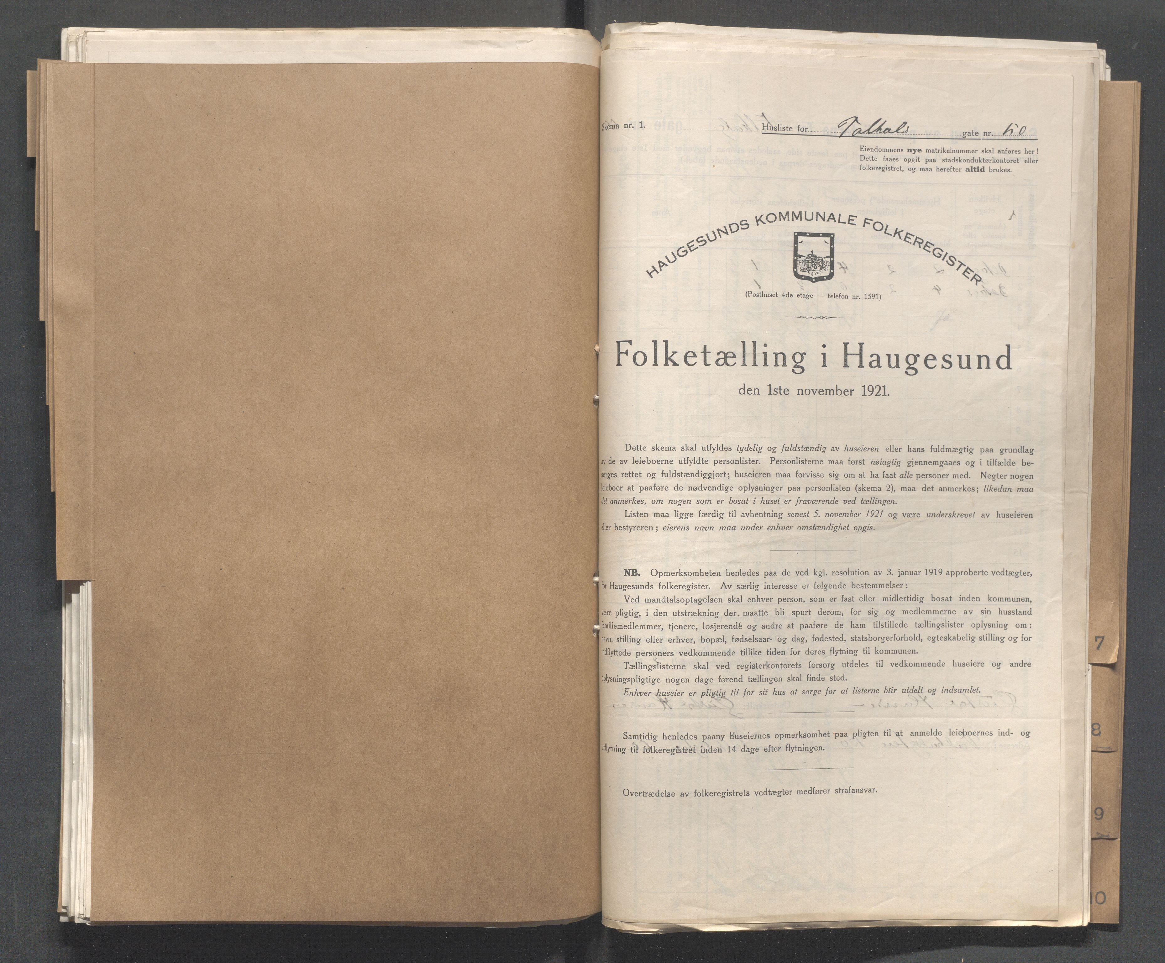 IKAR, Kommunal folketelling 1.11.1921 for Haugesund, 1921, s. 5491