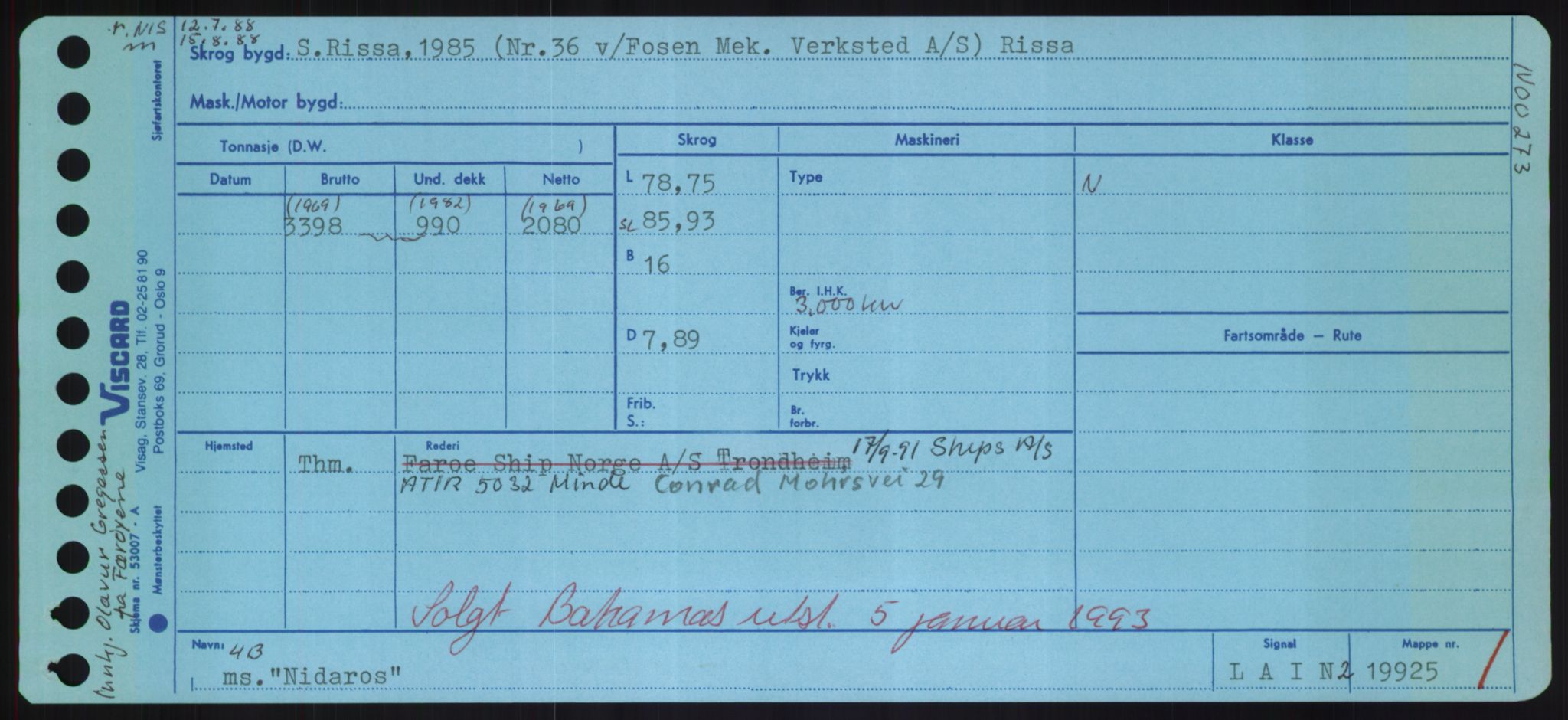 Sjøfartsdirektoratet med forløpere, Skipsmålingen, RA/S-1627/H/Hd/L0026: Fartøy, N-Norhol, s. 193