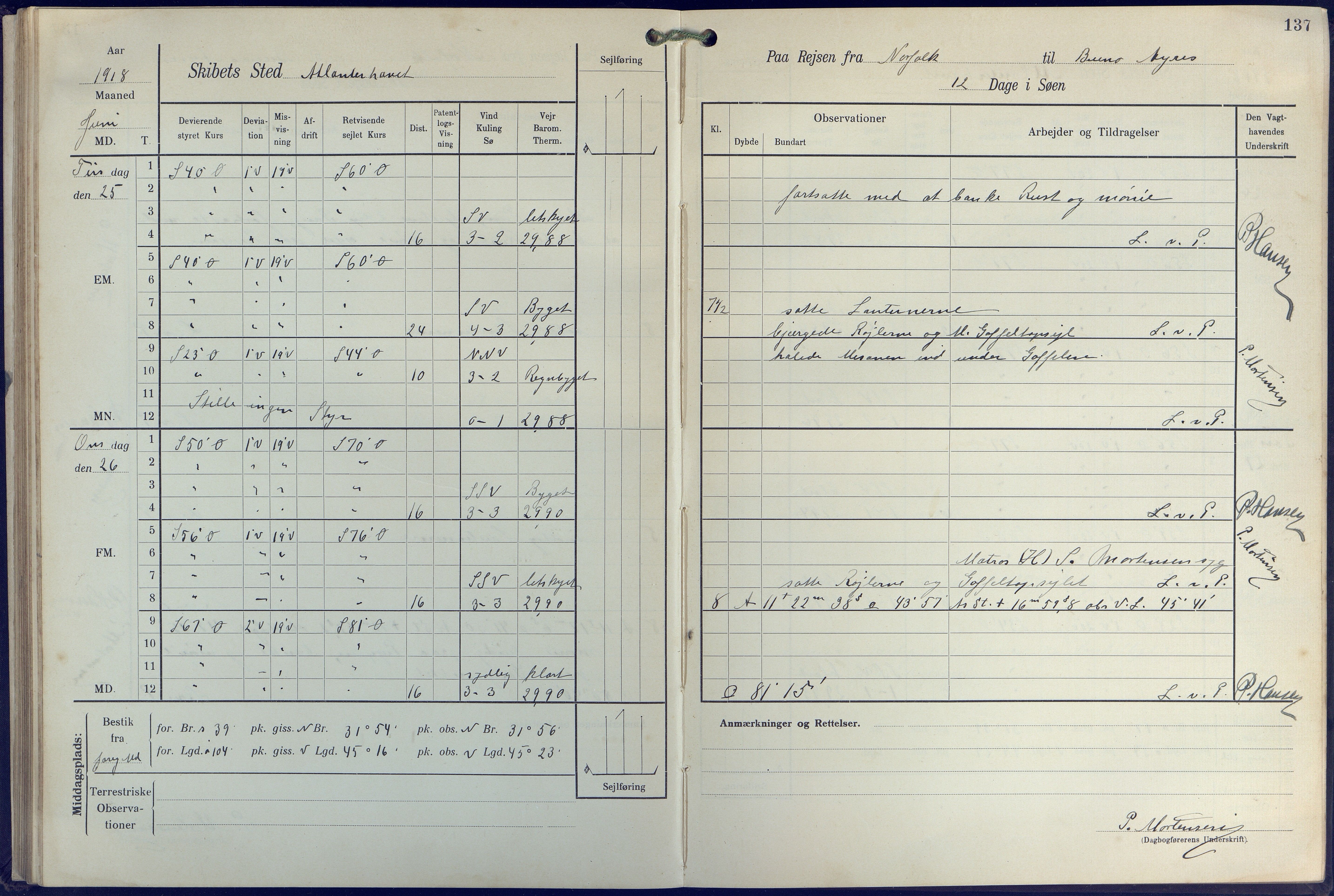 Fartøysarkivet, AAKS/PA-1934/F/L0271: Pehr Ugland (bark), 1917-1919, s. 137