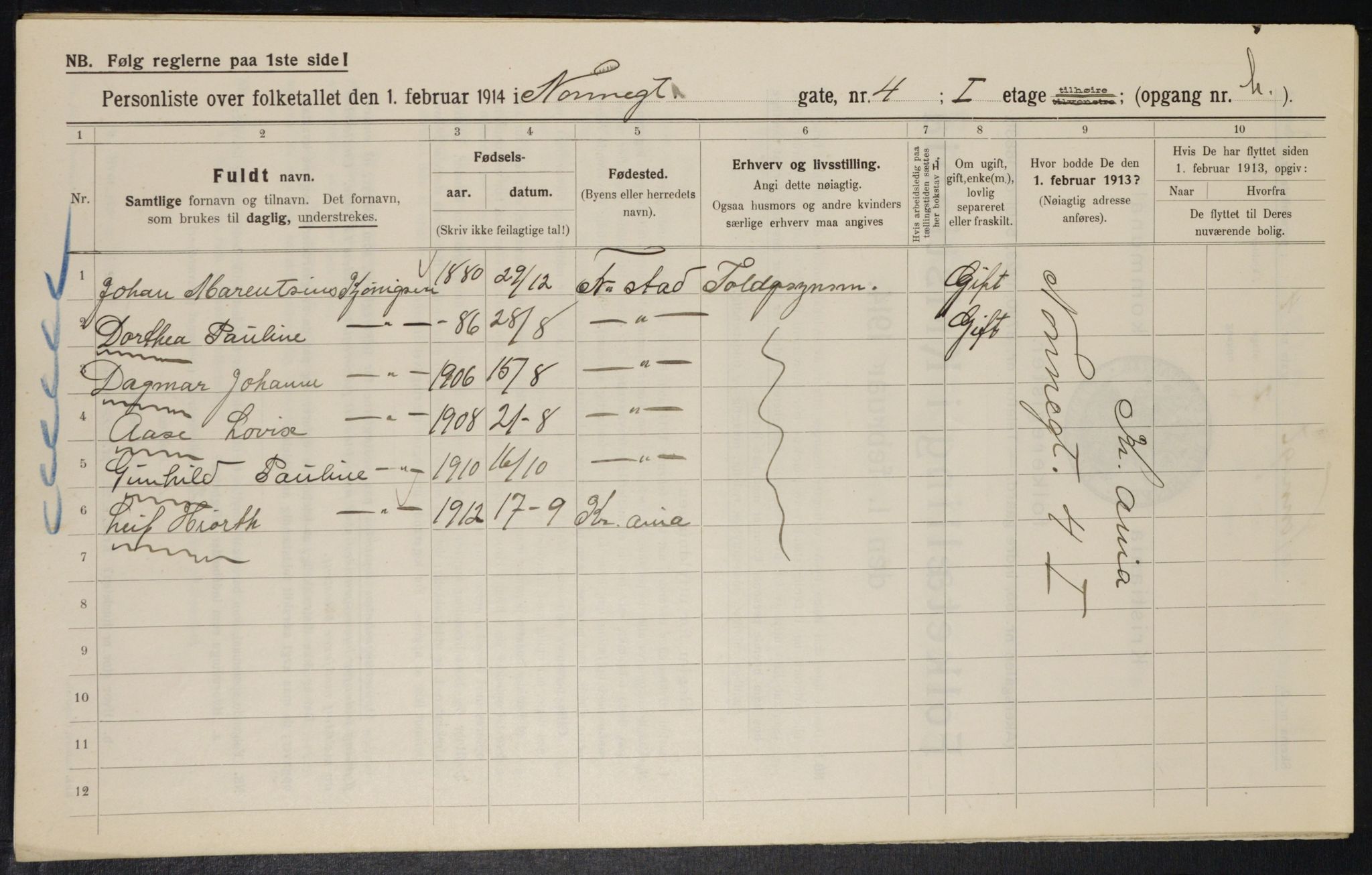 OBA, Kommunal folketelling 1.2.1914 for Kristiania, 1914, s. 71387