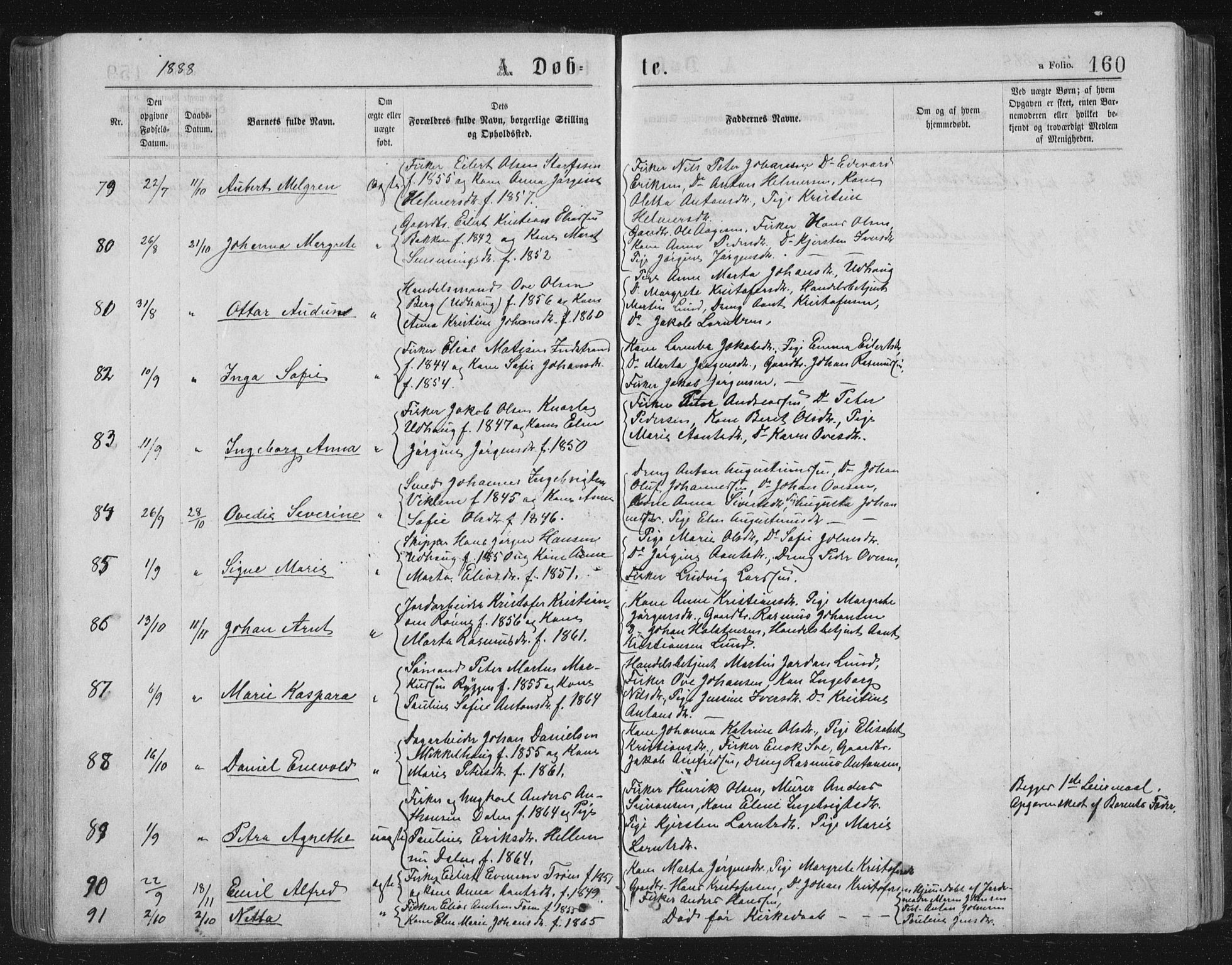 Ministerialprotokoller, klokkerbøker og fødselsregistre - Sør-Trøndelag, AV/SAT-A-1456/659/L0745: Klokkerbok nr. 659C02, 1869-1892, s. 160