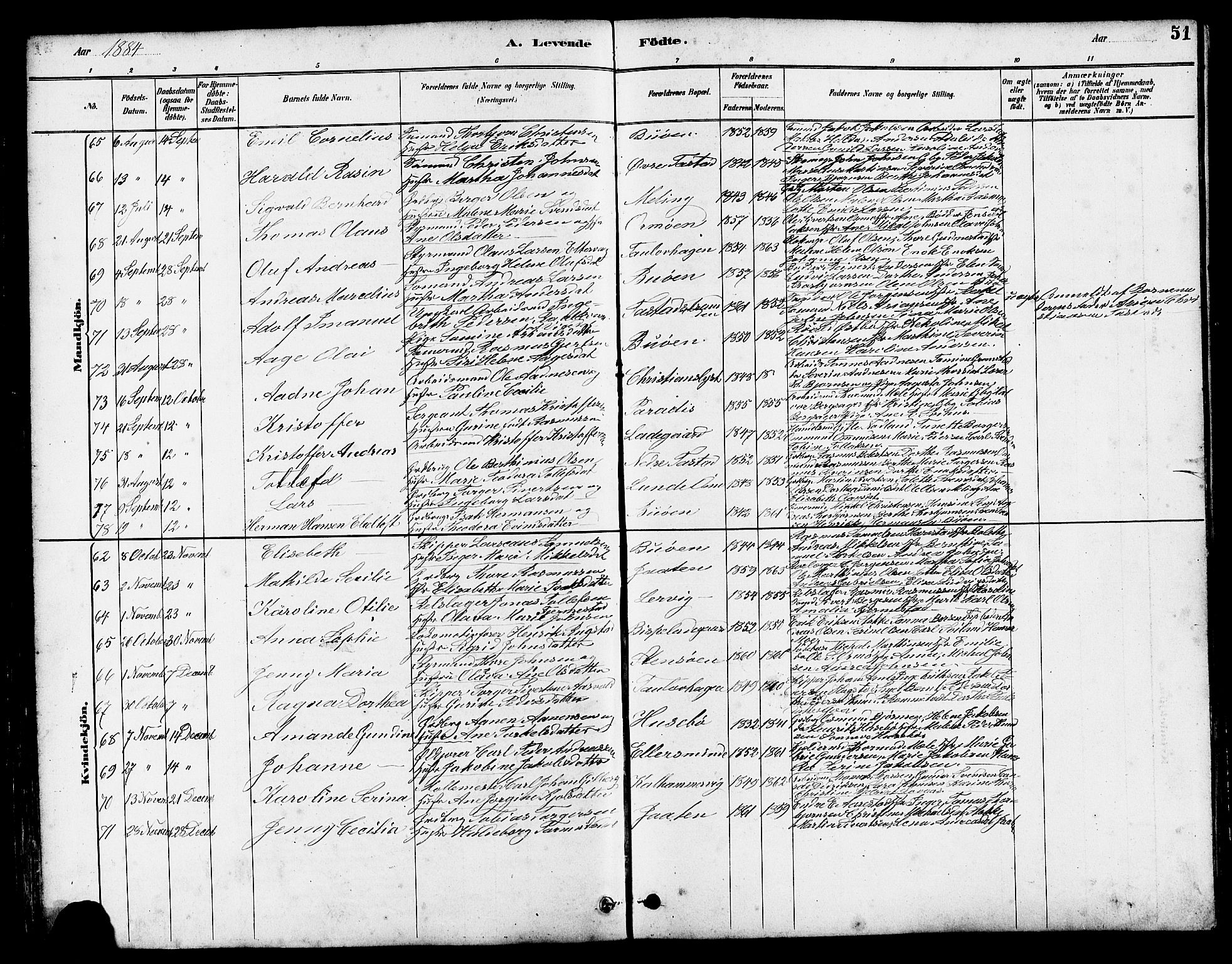 Hetland sokneprestkontor, AV/SAST-A-101826/30/30BB/L0005: Klokkerbok nr. B 5, 1878-1910, s. 51