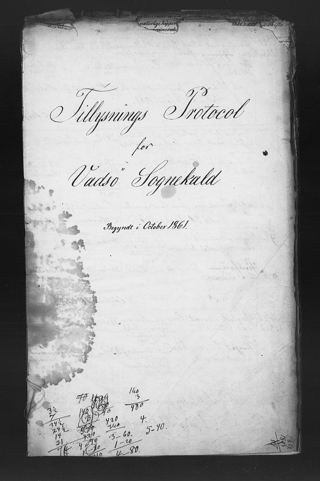 Vadsø sokneprestkontor, SATØ/S-1325/I/Ic/L0026/0001: Lysningsprotokoll nr. 26.1, 1861-1863