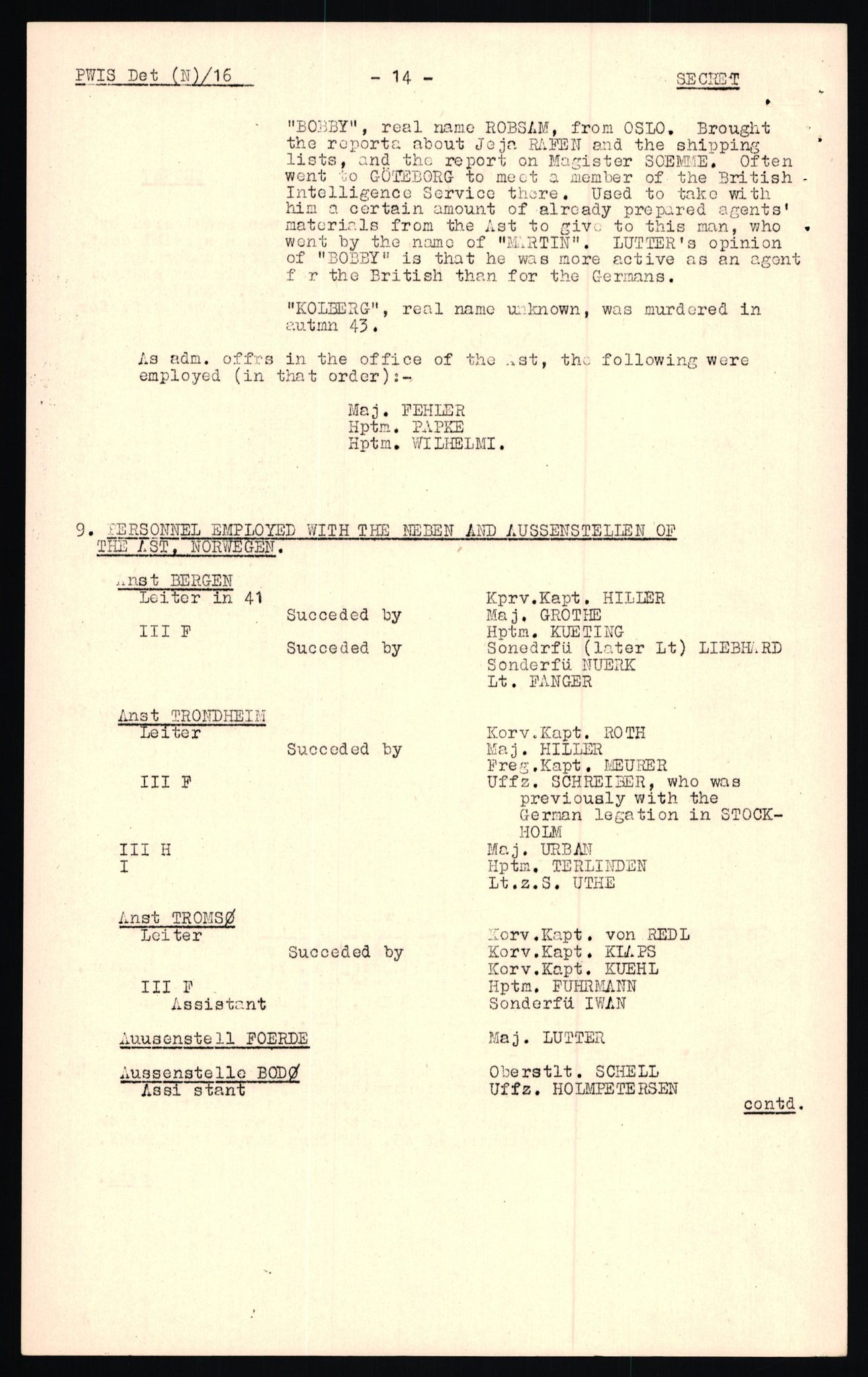 Forsvaret, Forsvarets overkommando II, AV/RA-RAFA-3915/D/Db/L0020: CI Questionaires. Tyske okkupasjonsstyrker i Norge. Tyskere., 1945-1946, s. 460