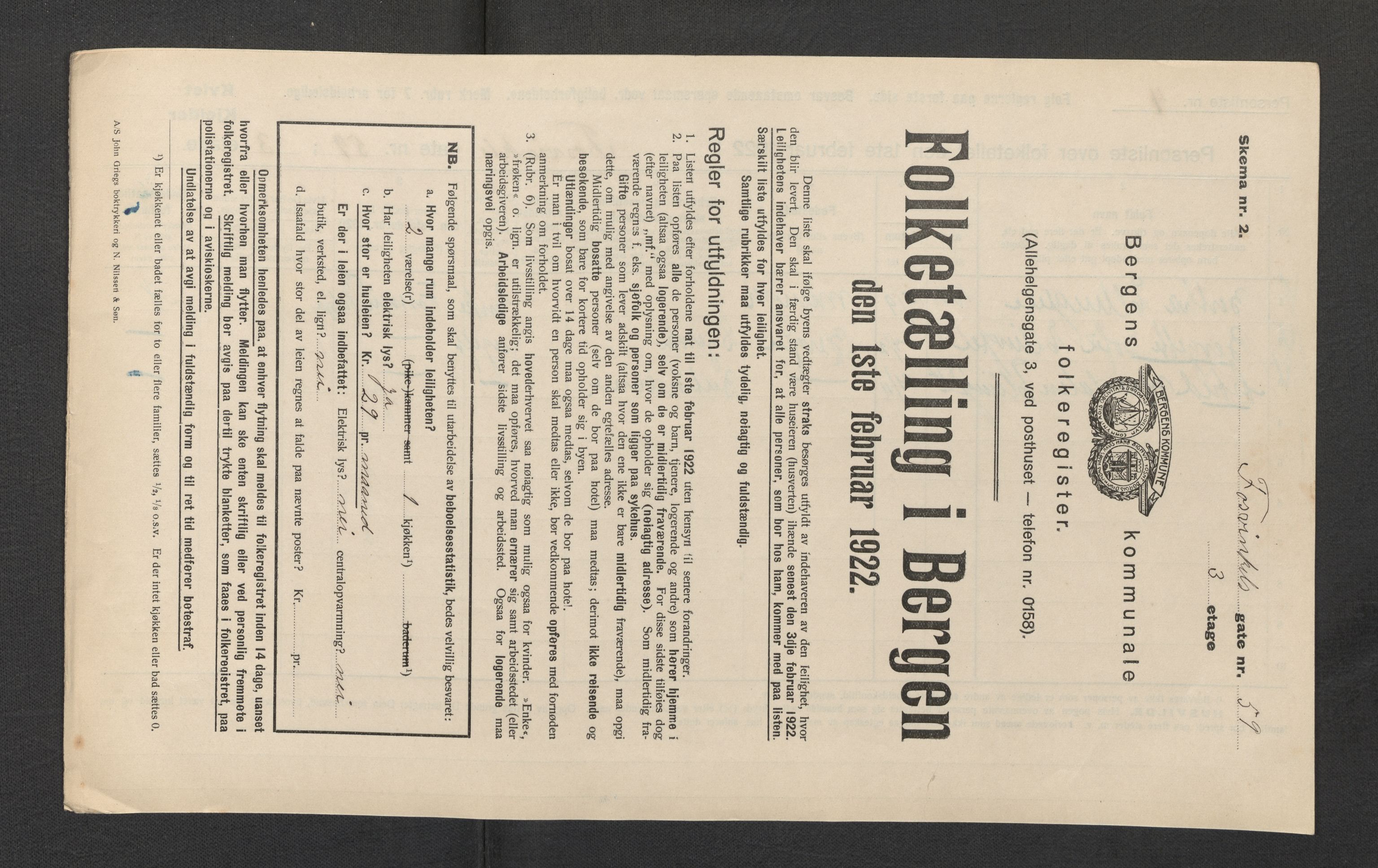 SAB, Kommunal folketelling 1922 for Bergen kjøpstad, 1922, s. 9024