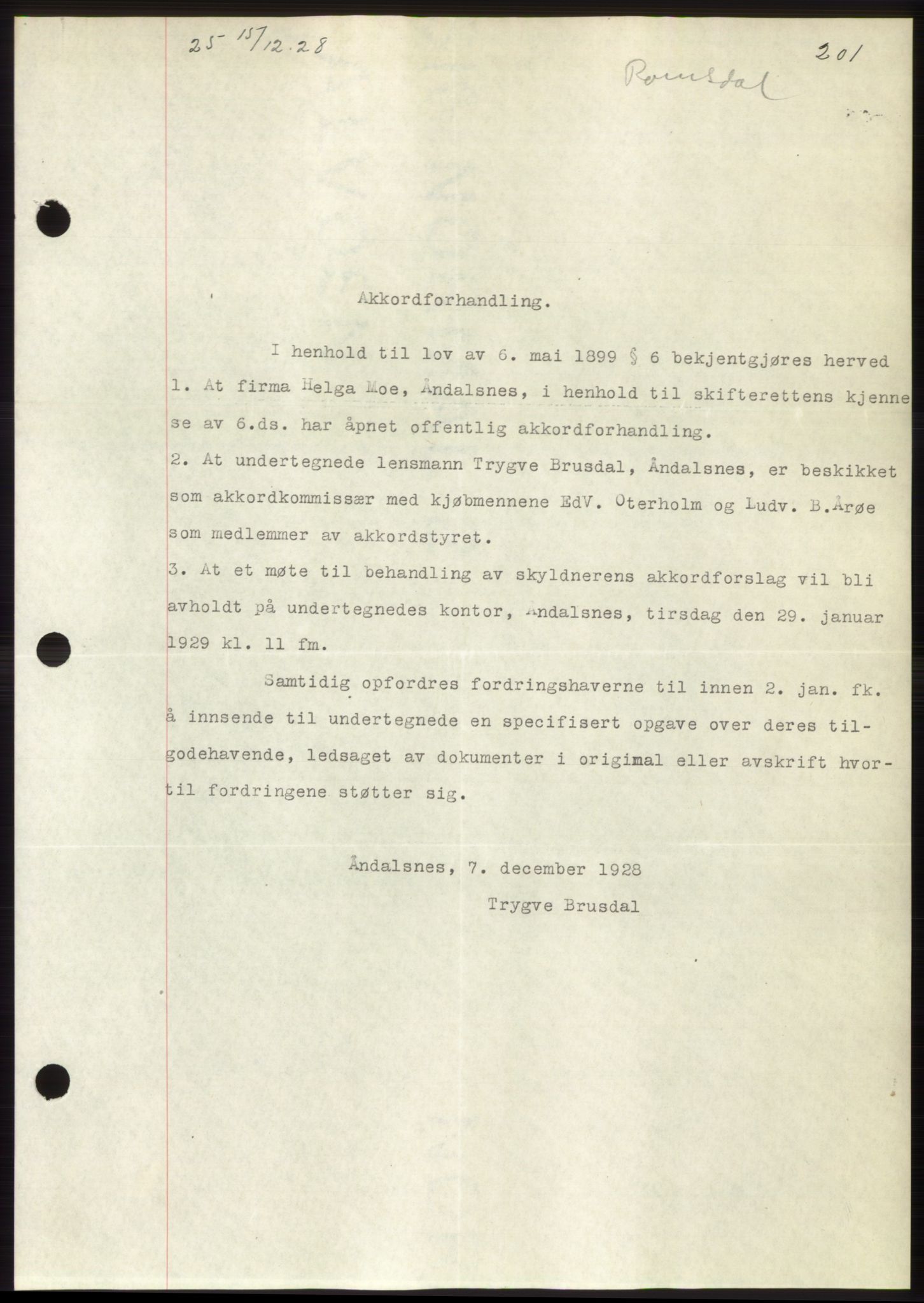 Romsdal sorenskriveri, SAT/A-4149/1/2/2C/L0055: Pantebok nr. 49, 1928-1929, Tingl.dato: 15.12.1928