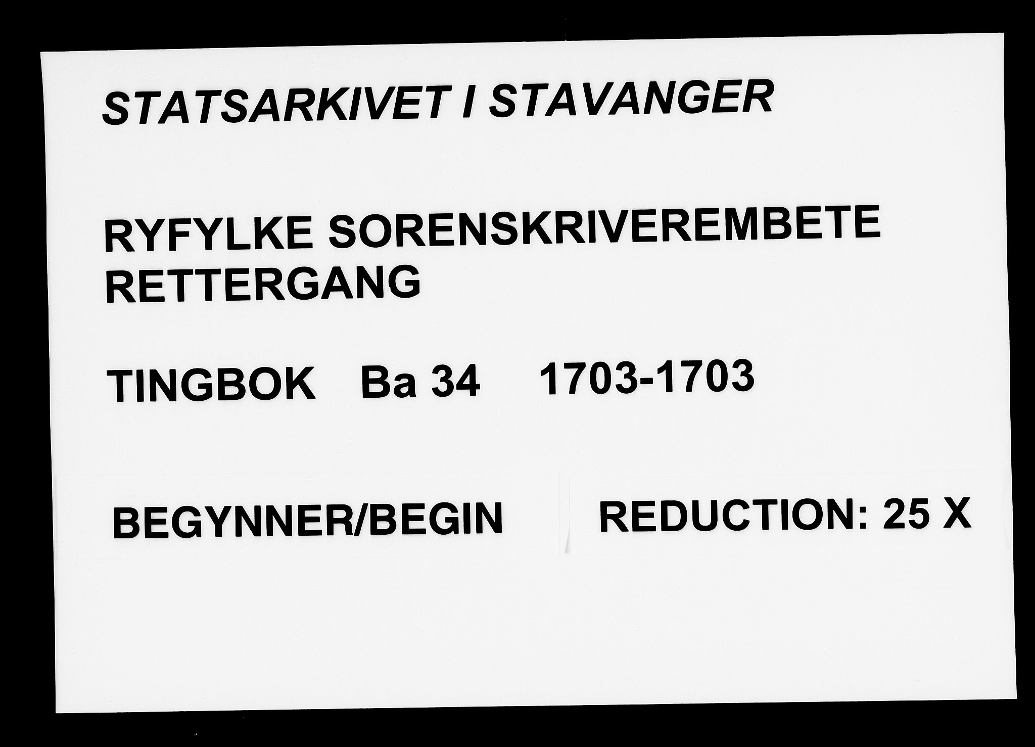 Ryfylke tingrett, SAST/A-100055/001/I/IB/IBBa/L0034: Tingbok, Karmsund og Hesby, 1703