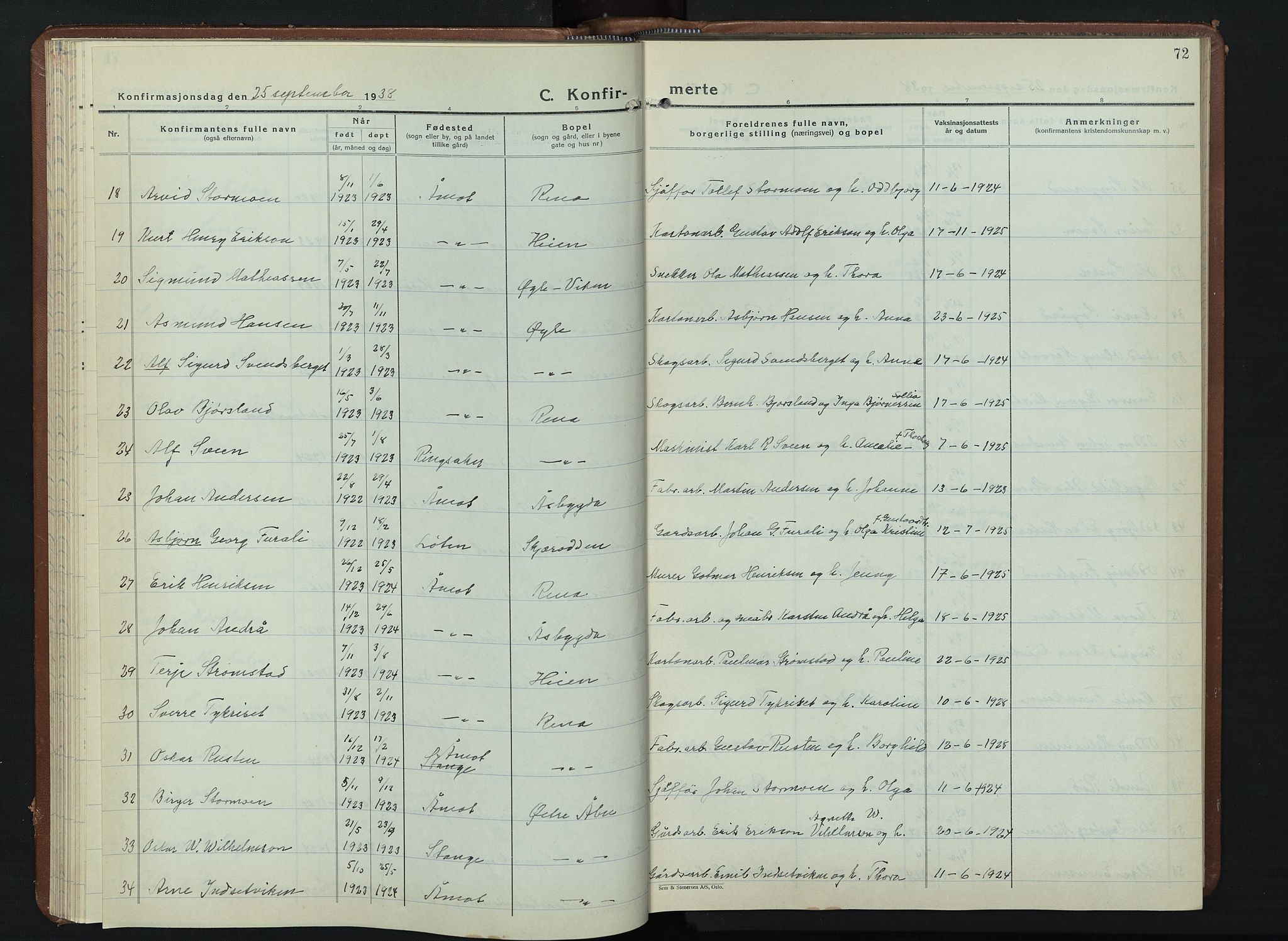 Åmot prestekontor, Hedmark, AV/SAH-PREST-056/H/Ha/Hab/L0008: Klokkerbok nr. 8, 1938-1947, s. 72