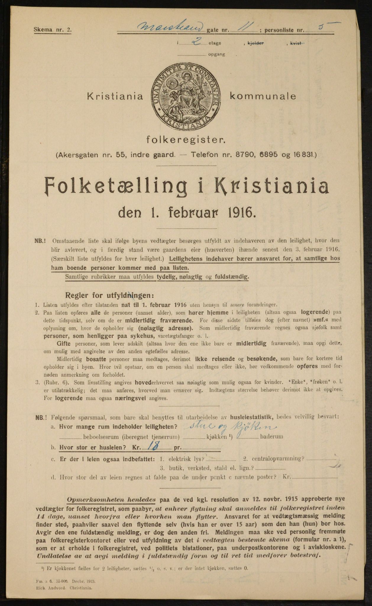 OBA, Kommunal folketelling 1.2.1916 for Kristiania, 1916, s. 66370