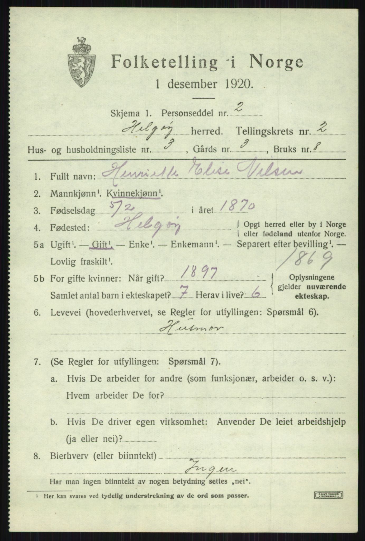 SATØ, Folketelling 1920 for 1935 Helgøy herred, 1920, s. 1163