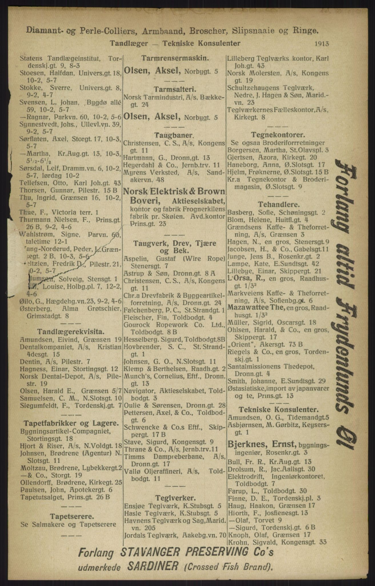 Kristiania/Oslo adressebok, PUBL/-, 1915, s. 1913