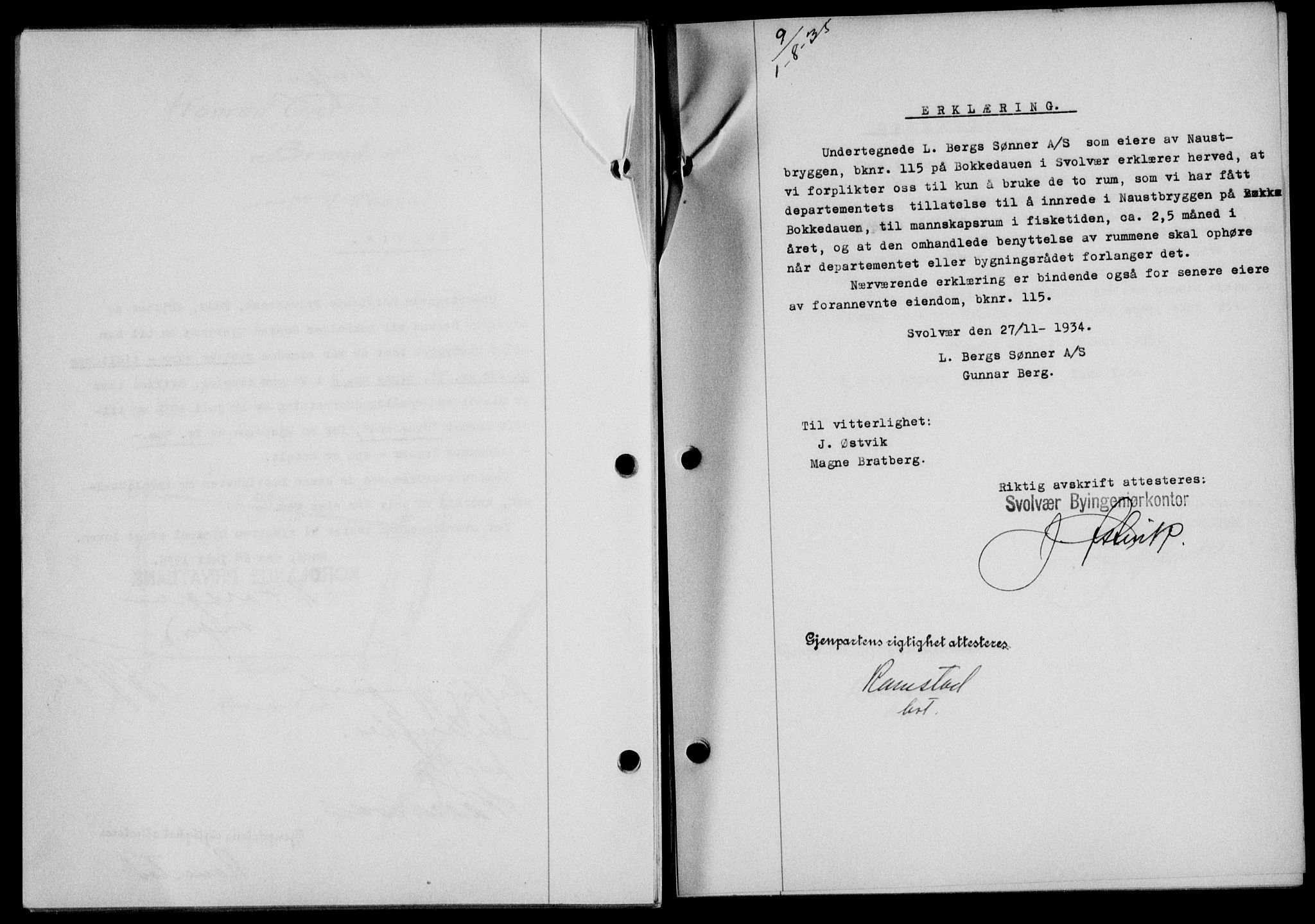 Lofoten sorenskriveri, SAT/A-0017/1/2/2C/L0032b: Pantebok nr. 32b, 1935-1935, Tingl.dato: 01.08.1935