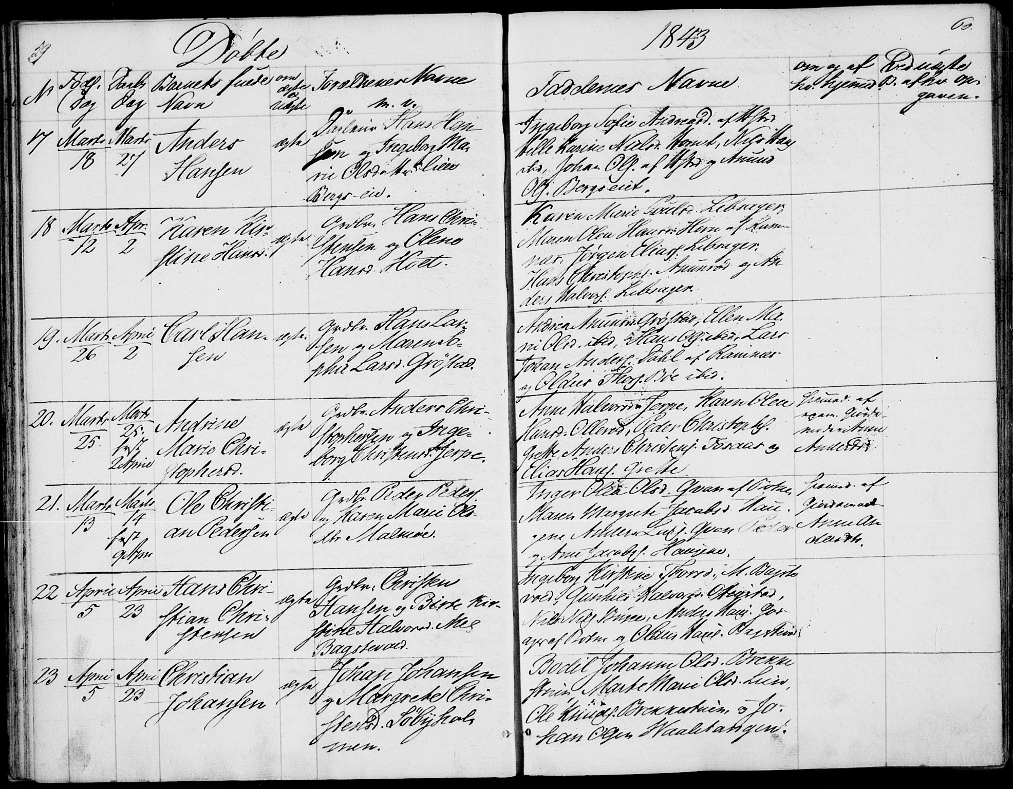 Våle kirkebøker, AV/SAKO-A-334/F/Fa/L0009a: Ministerialbok nr. I 9A, 1839-1860, s. 59-60