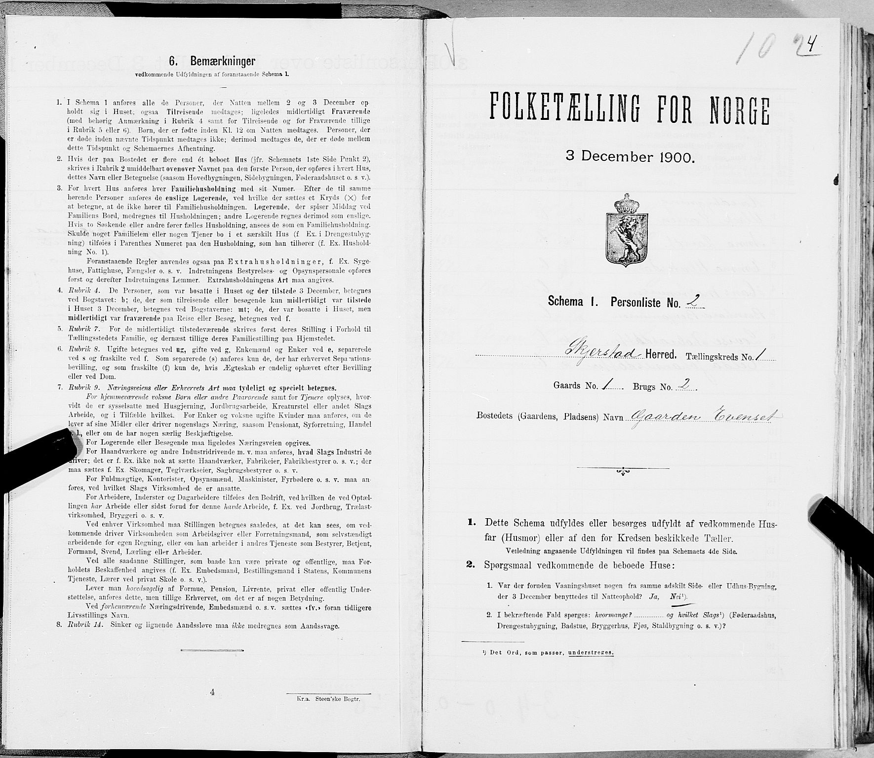 SAT, Folketelling 1900 for 1842 Skjerstad herred, 1900, s. 4