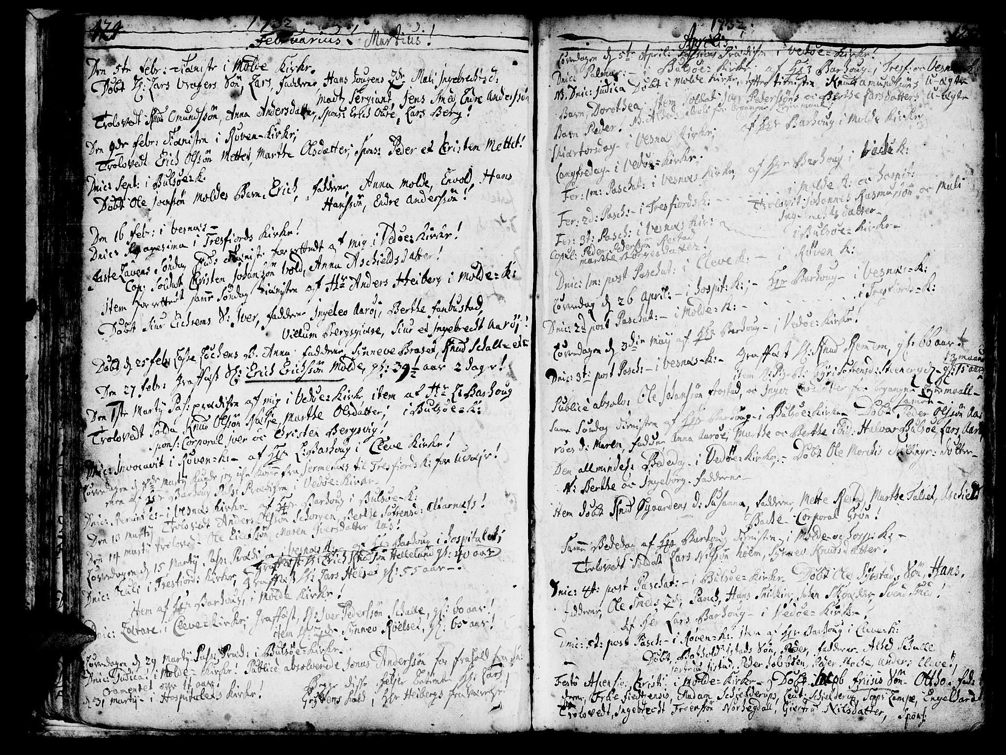Ministerialprotokoller, klokkerbøker og fødselsregistre - Møre og Romsdal, AV/SAT-A-1454/547/L0599: Ministerialbok nr. 547A01, 1721-1764, s. 126-127